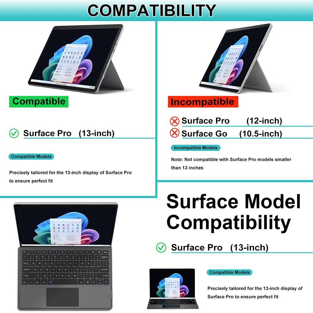 Foto 3 pulgar | Teclado Arteck Microsoft Surface Pro Type Cover Bluetooth - Venta Internacional.