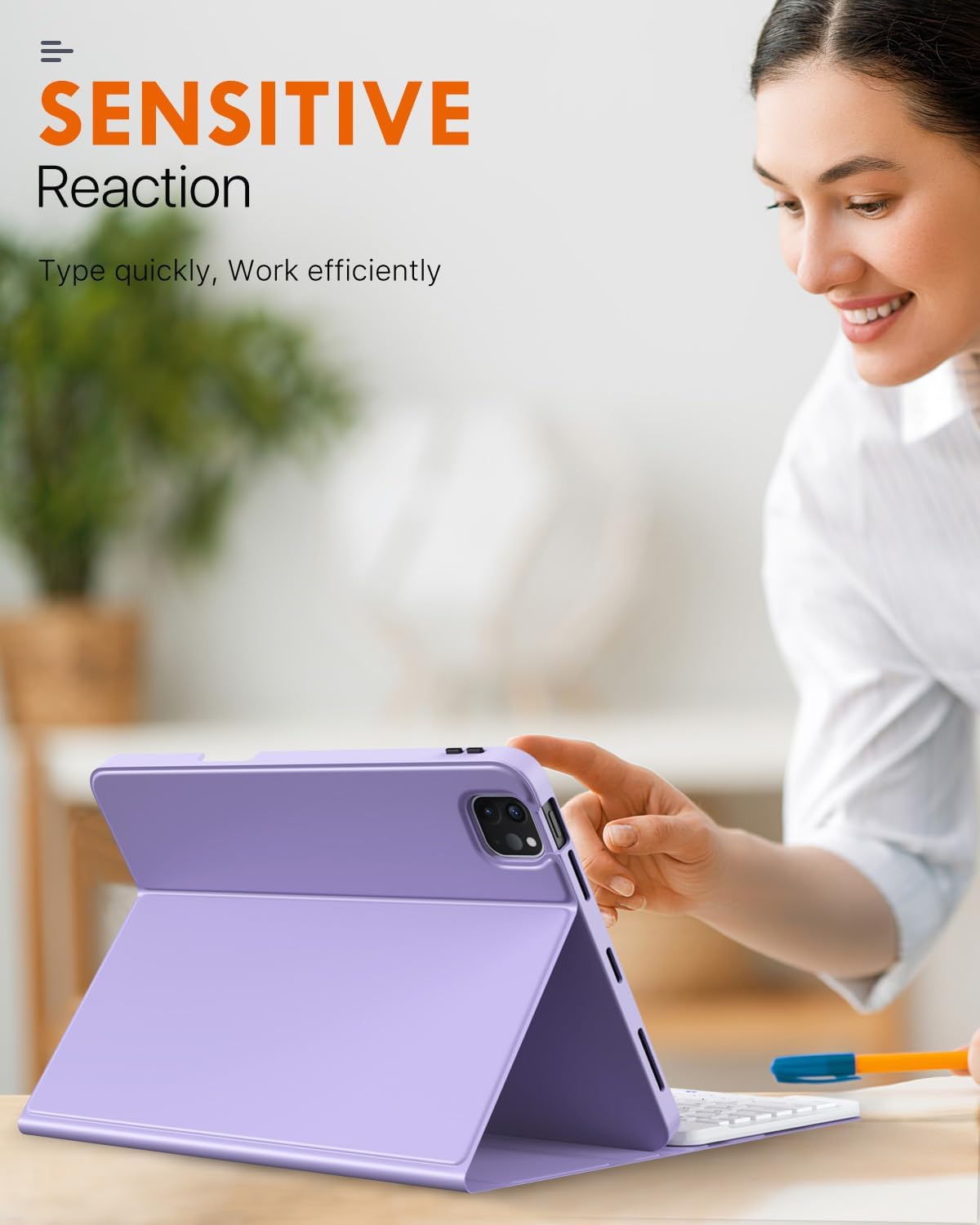 Foto 7 | Funda Con Teclado Moko Para Ipad Air 11'' 2025/2024 Lilac Purple - Venta Internacional.