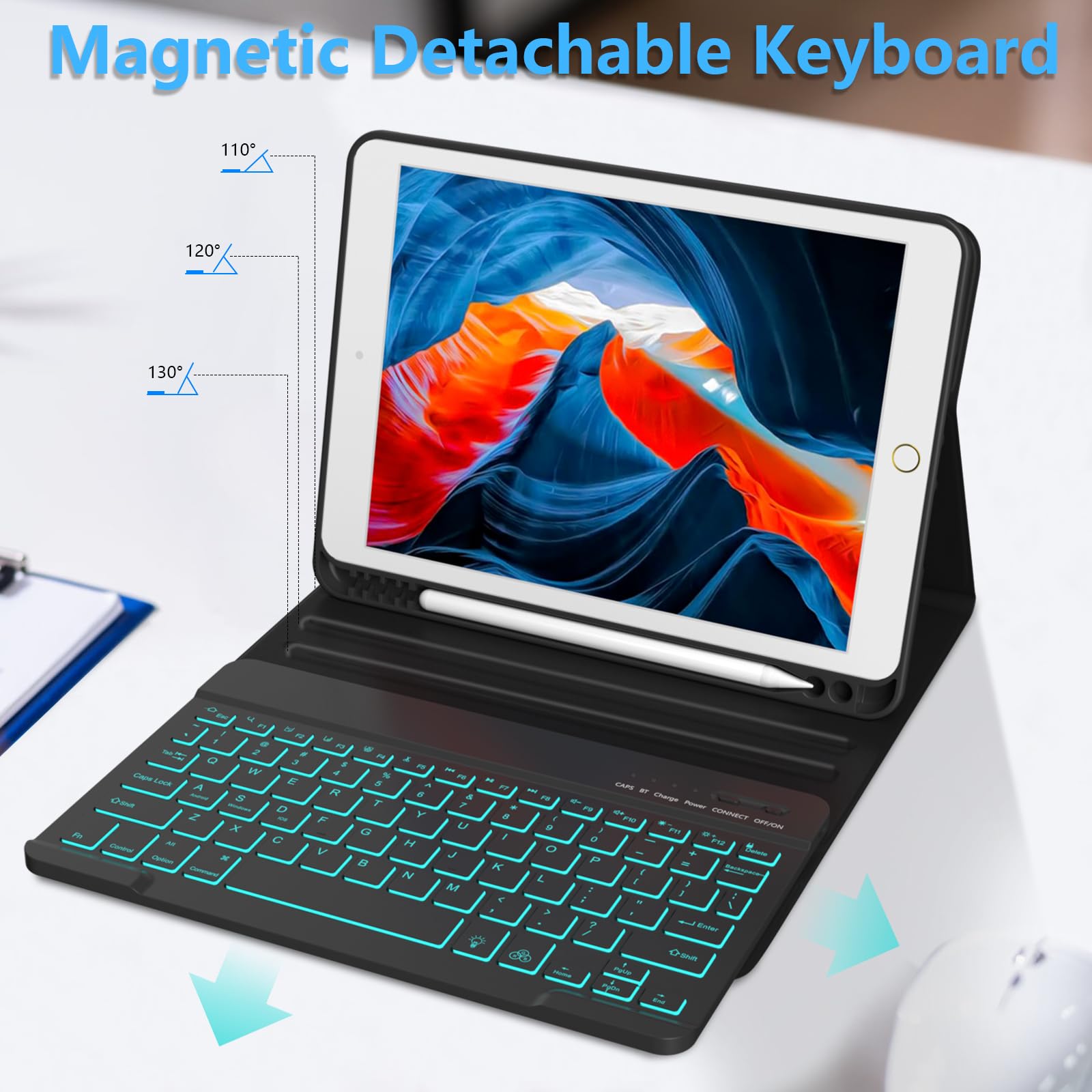 Foto 4 pulgar | Funda De Teclado Fuwang Para Ipad De 9.ª Generación De 10.2 Pulgadas 2021 Con Retroiluminación - Venta Internacional.