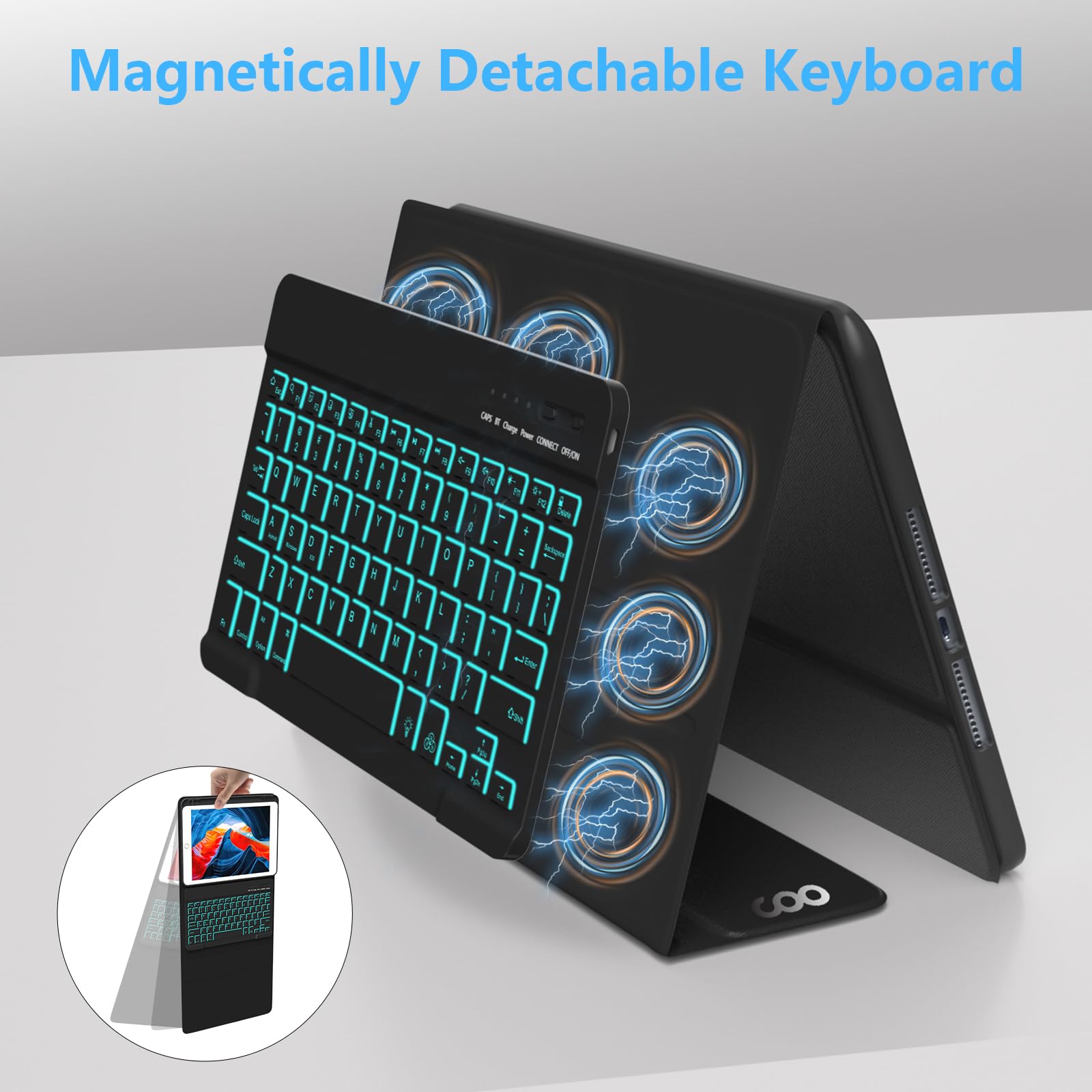 Foto 8 pulgar | Funda De Teclado Fuwang Para Ipad De 9.ª Generación De 10.2 Pulgadas 2021 Con Retroiluminación - Venta Internacional.
