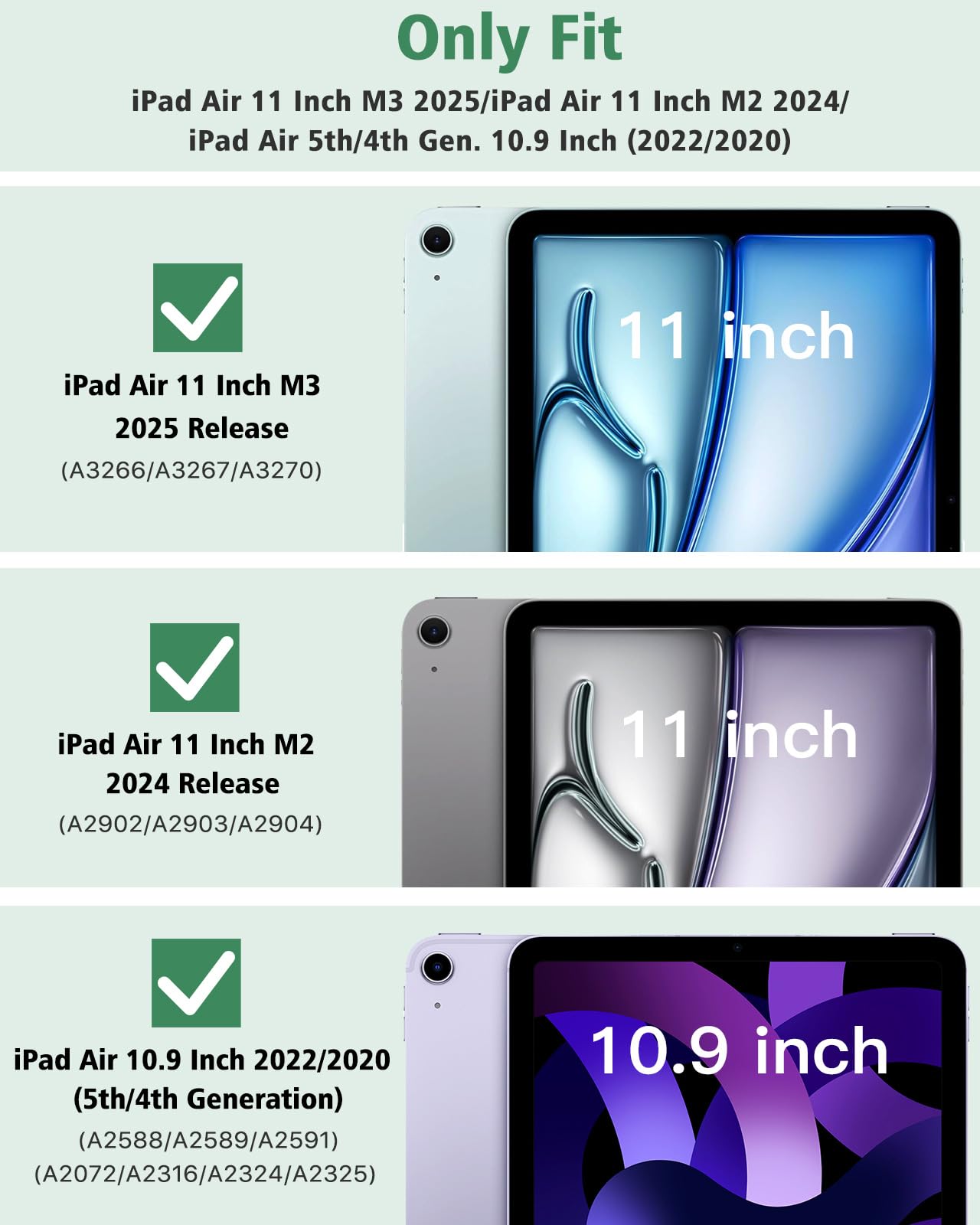 Foto 3 pulgar | Funda Para Ipad Air De 11 Pulgadas  Tapa Dura  Color Verde Medianoche - Venta Internacional.