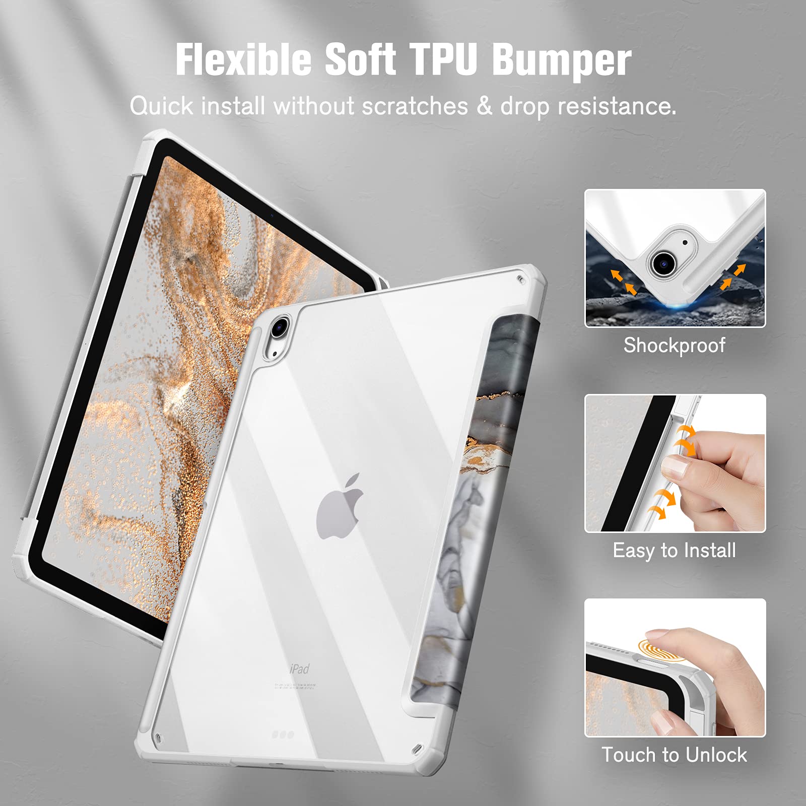 Foto 6 pulgar | Funda Fintie Hybrid Slim Para Ipad Air M3 (2025) /m2 (2024)  Ipad Air 5th (2022) /4.ª Generación (2020) - Venta