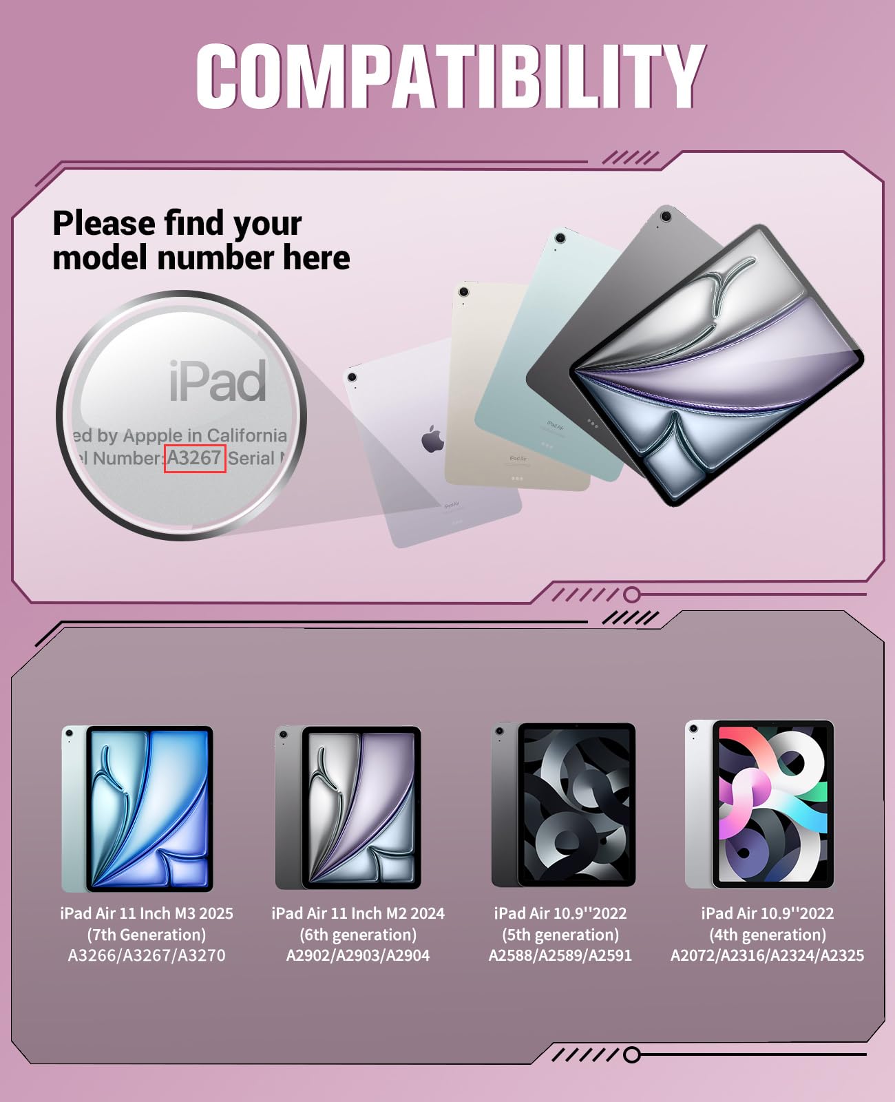 Foto 2 | Funda Moko Para Ipad Air De 11 Pulgadas (m3 2025/m2 2024) Con Protector De Pantalla - Venta Internacional.