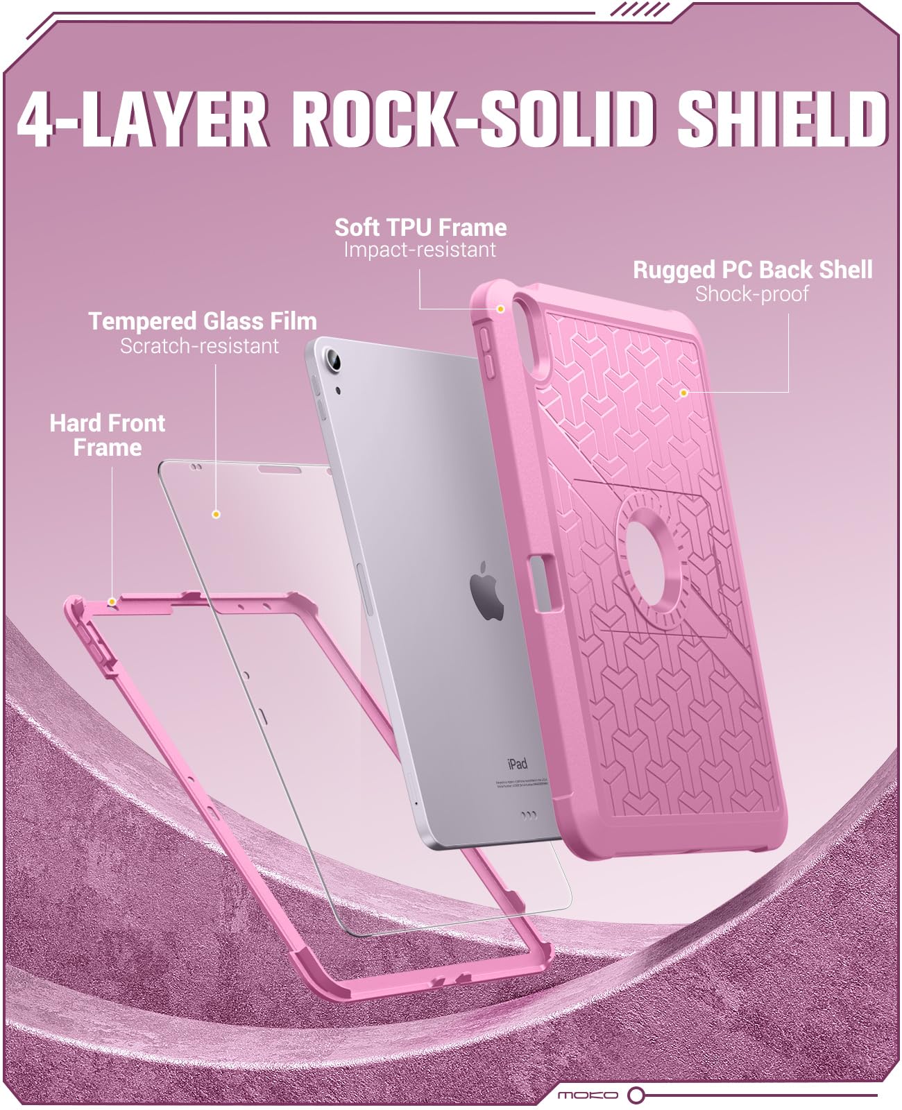 Foto 5 pulgar | Funda Moko Para Ipad Air De 11 Pulgadas (m3 2025/m2 2024) Con Protector De Pantalla - Venta Internacional.