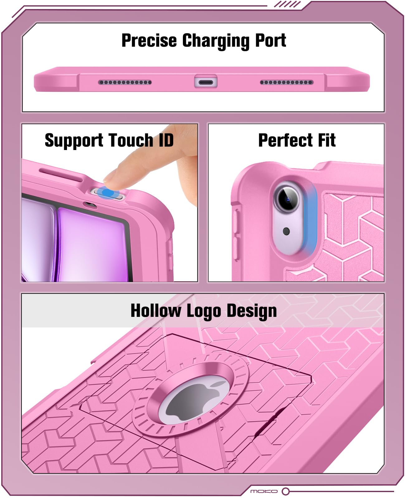Foto 8 pulgar | Funda Moko Para Ipad Air De 11 Pulgadas (m3 2025/m2 2024) Con Protector De Pantalla - Venta Internacional.