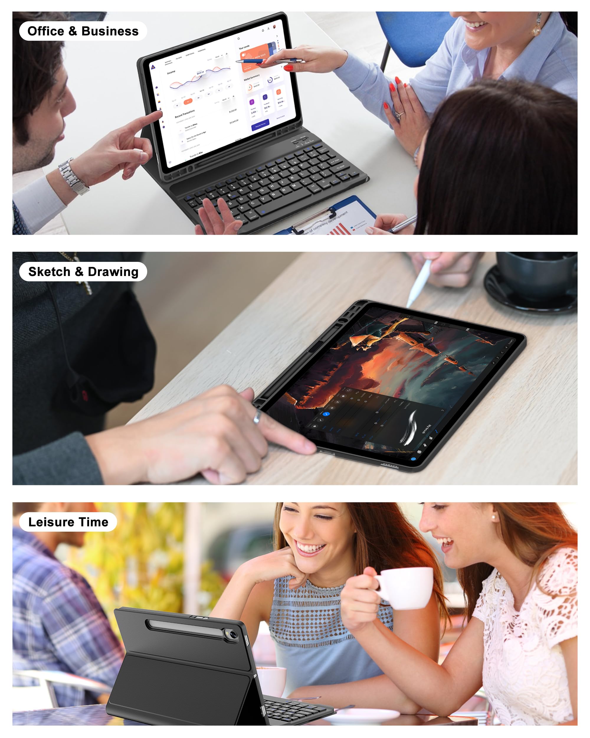 Foto 7 pulgar | Funda De Teclado Sengbirch Para Samsung Galaxy Tab S10 Fe/s9 Fe - Venta Internacional.