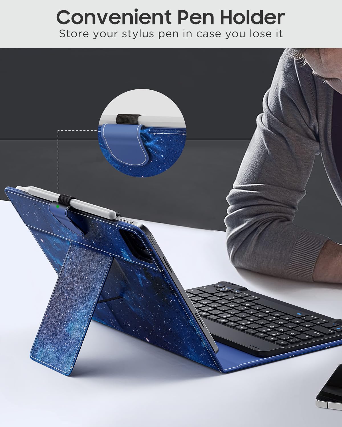 Foto 4 pulgar | Funda Para Tableta Con Teclado Qwerty Moko Para 9-11 - Venta Internacional.