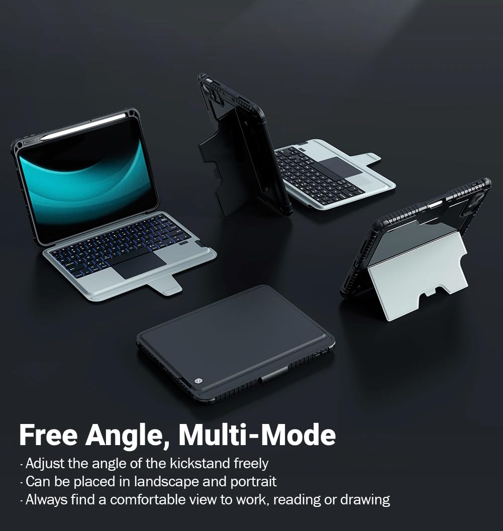 Foto 7 pulgar | Funda Con Teclado Nillkin Para Ipad A16 (11.ª Y 10.ª Generación) Con Panel Táctil - Venta Internacional.