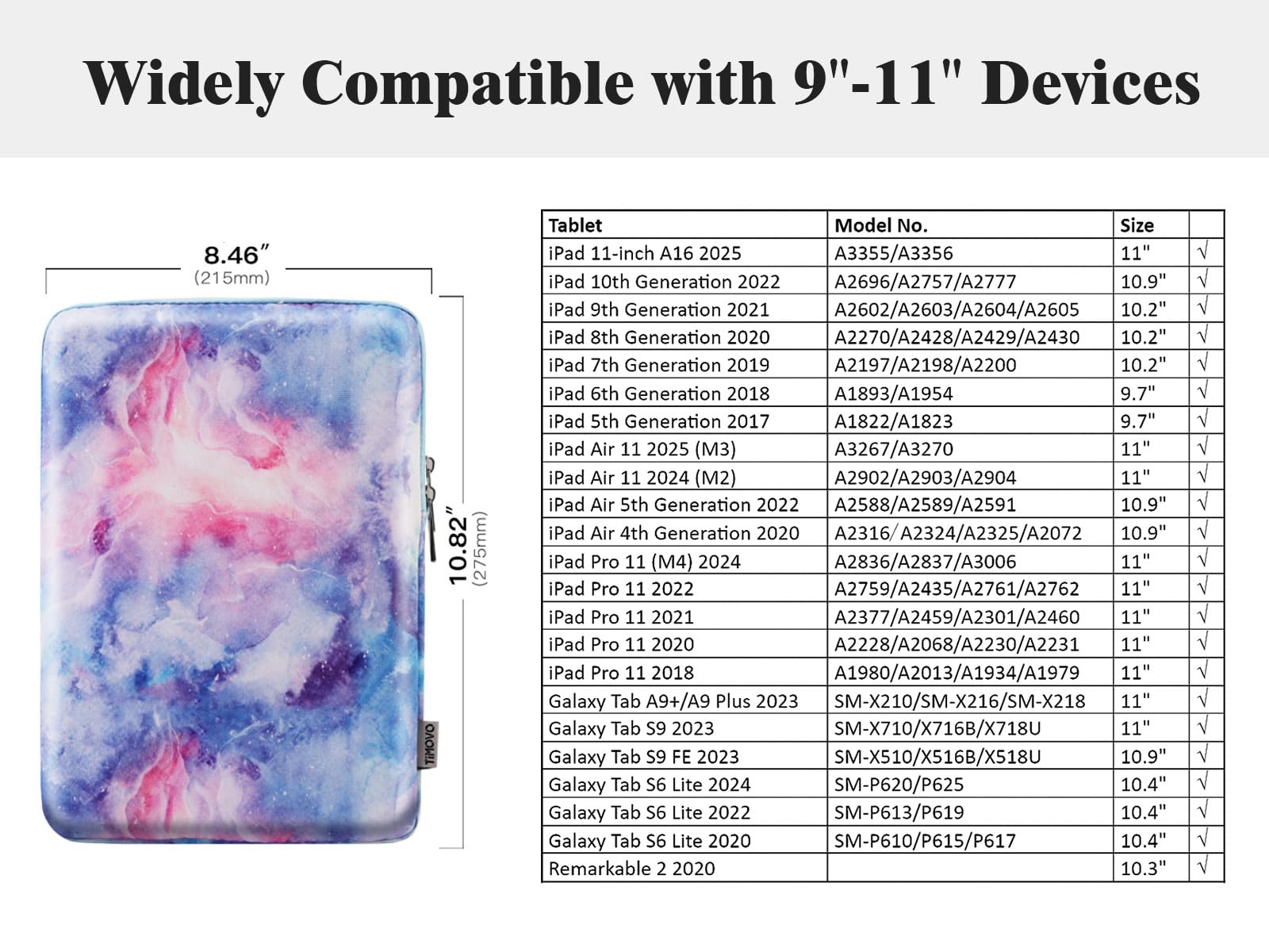 Foto 2 | Funda Para Tablet Timovo 9-11 Para Ipad 11 Pulgadas A16 2025 - Venta Internacional.