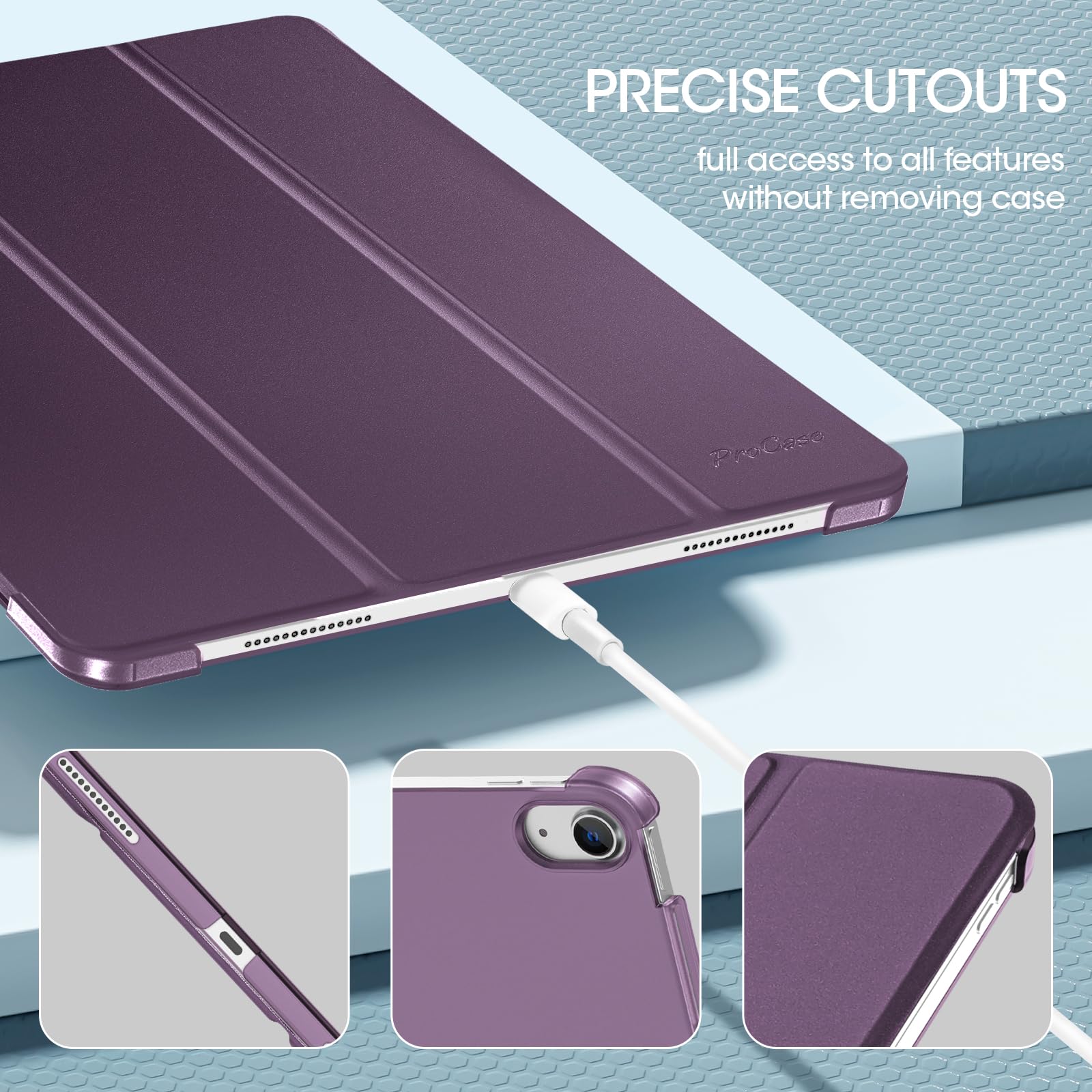 Foto 7 pulgar | Funda Procase Para Ipad Air 13 Pulgadas M3 2025/m2 2024 Morado Oscuro - Venta Internacional.