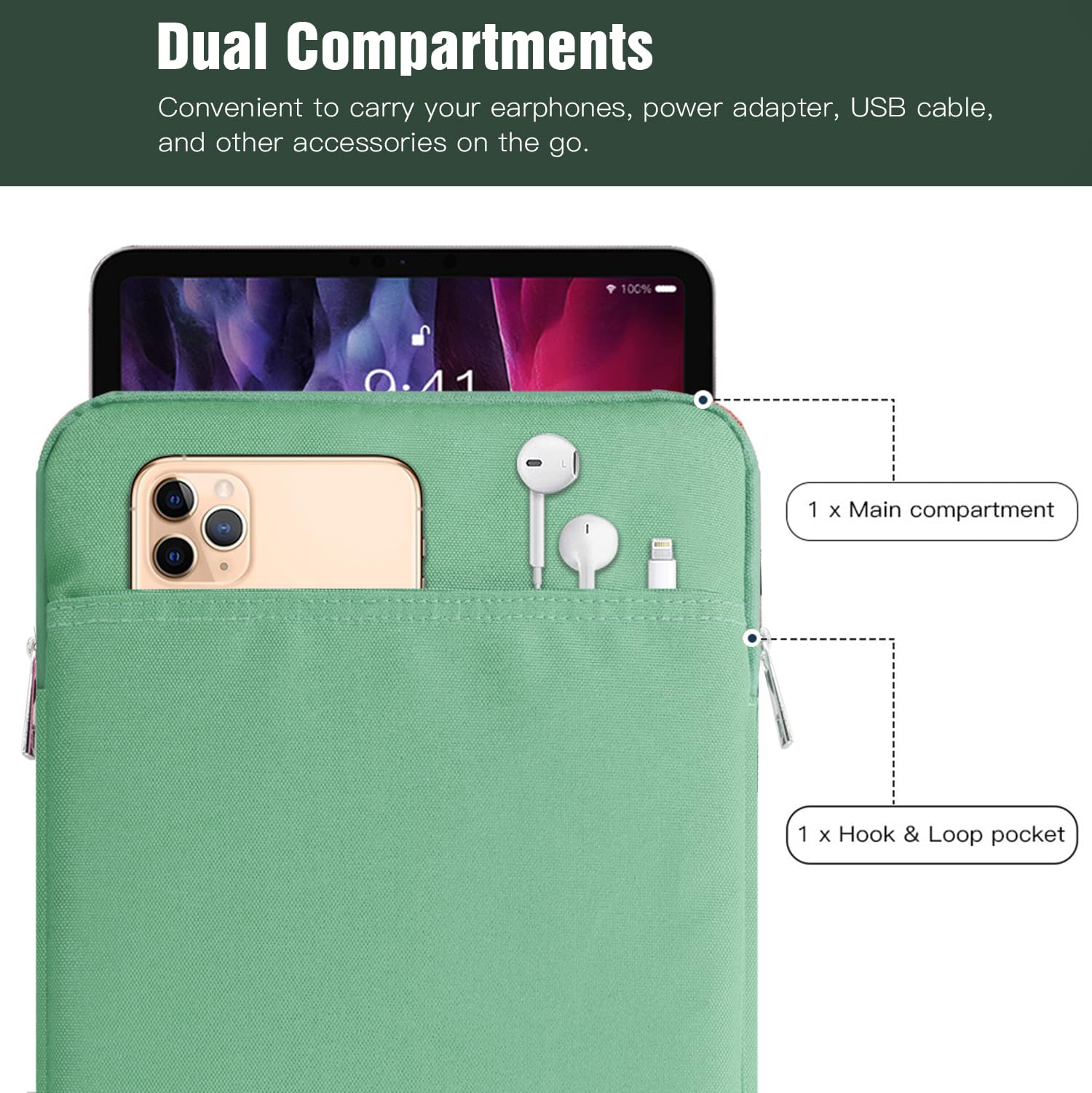 Foto 4 pulgar | Funda Para Tablet Timovo 9-11 Para Ipad 11 Pulgadas A16 2025  Color Verde - Venta Internacional.