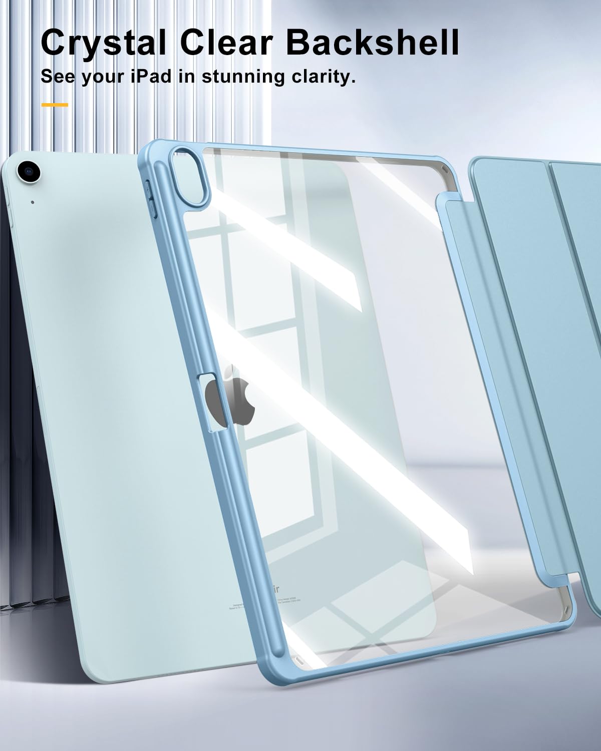 Foto 7 pulgar | Funda Timovo Para Ipad Air De 13 Pulgadas Con Soporte Para Lápices  Color Azul Brumoso - Venta Internacional.
