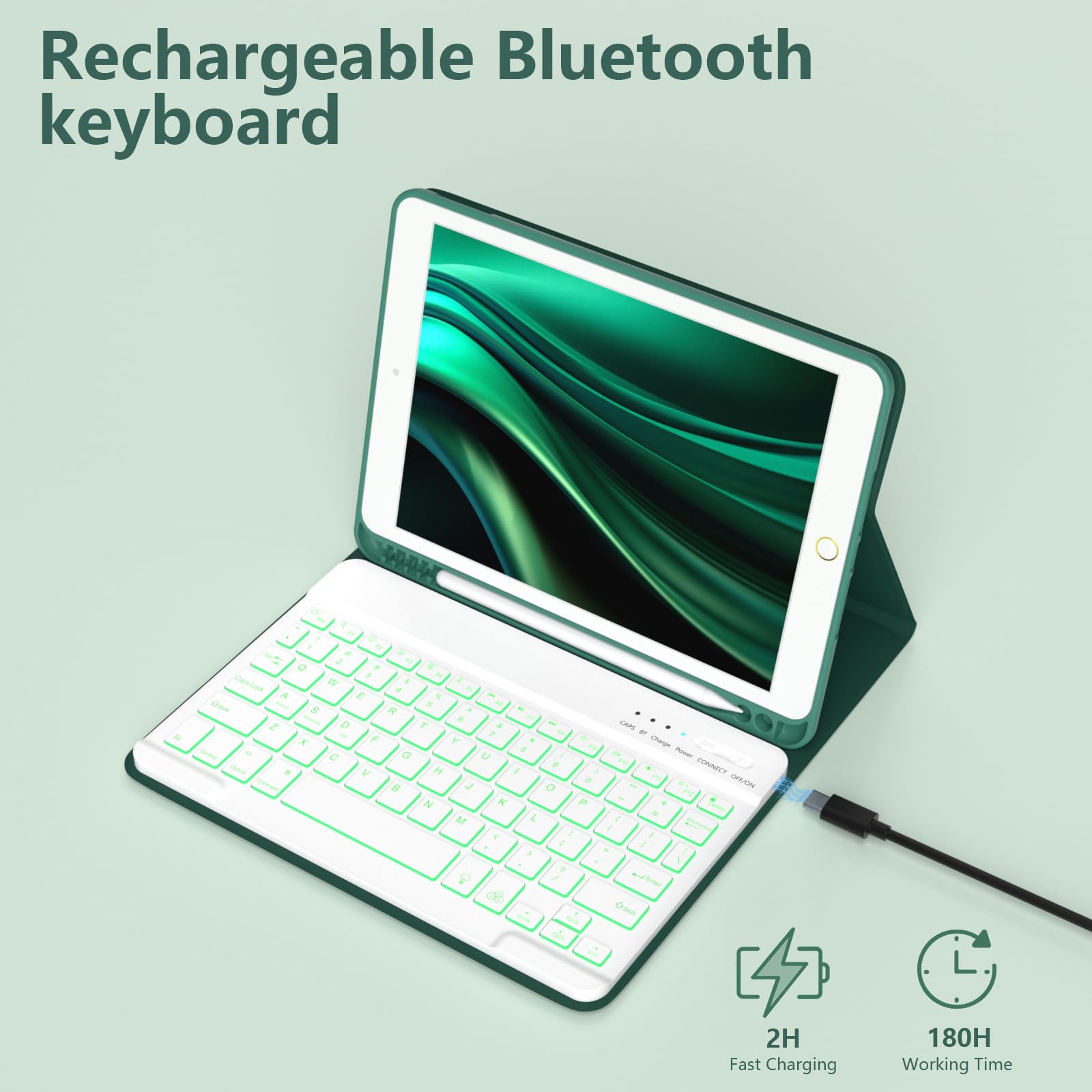 Foto 6 pulgar | Funda Con Teclado Fuwang Para Ipad 9ª  8ª Generación  10 2 Pulgadas - Venta Internacional.