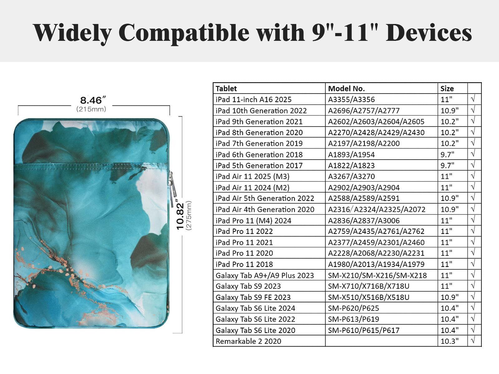 Foto 2 | Funda Para Tablet Timovo De 9 A 11 Pulgadas Para Ipad 11 A16 2025  Color Azul - Venta Internacional.