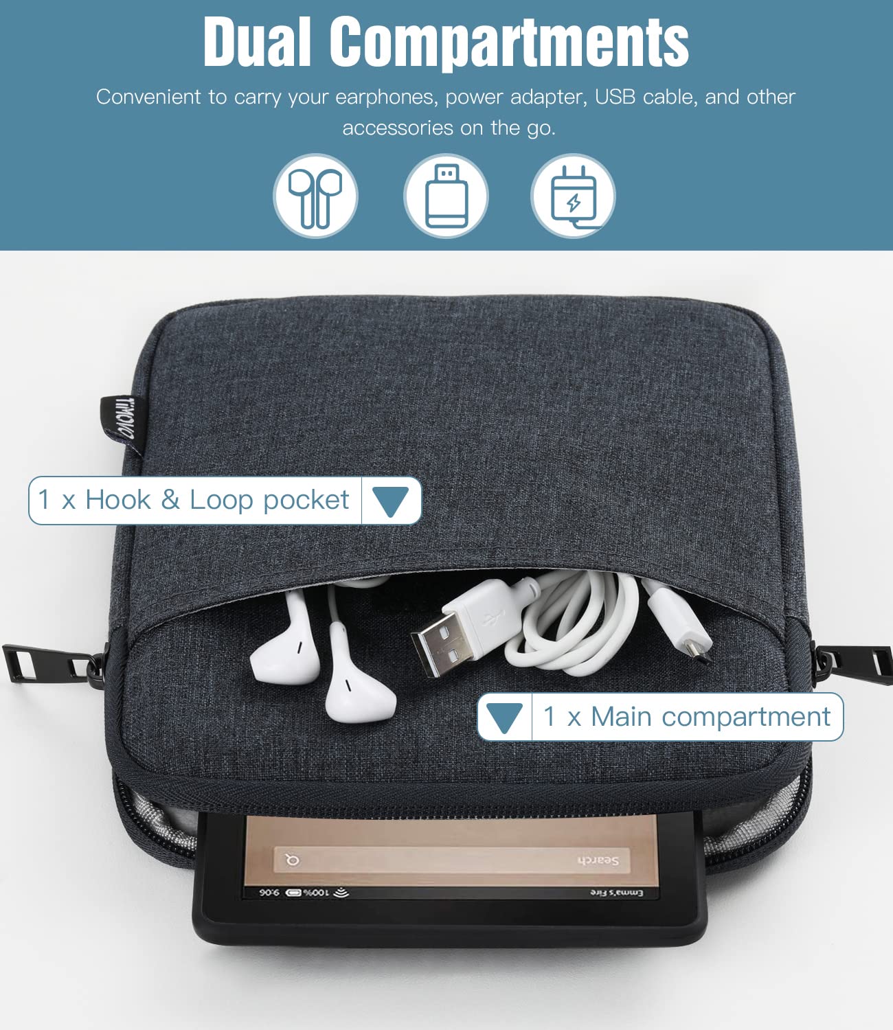Foto 6 pulgar | Funda Para Tablet Timovo Para Ipad Mini 7/6/5/4/3/2/1  Color Gris Espacial - Venta Internacional.