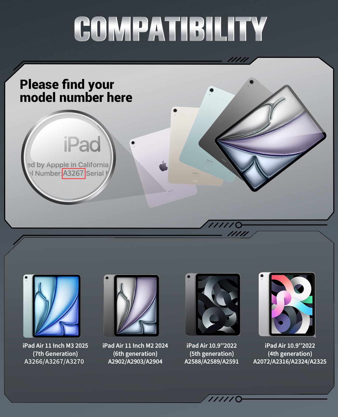Foto 3 pulgar | Funda Moko Para Ipad Air De 11 Pulgadas (m3 2025/m2 2024) Con Protector De Pantalla - Venta Internacional.