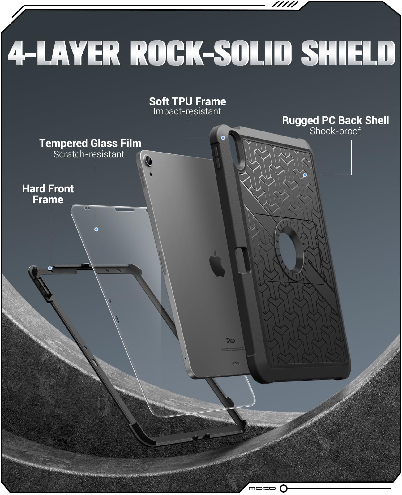 Foto 5 pulgar | Funda Moko Para Ipad Air De 11 Pulgadas (m3 2025/m2 2024) Con Protector De Pantalla - Venta Internacional.