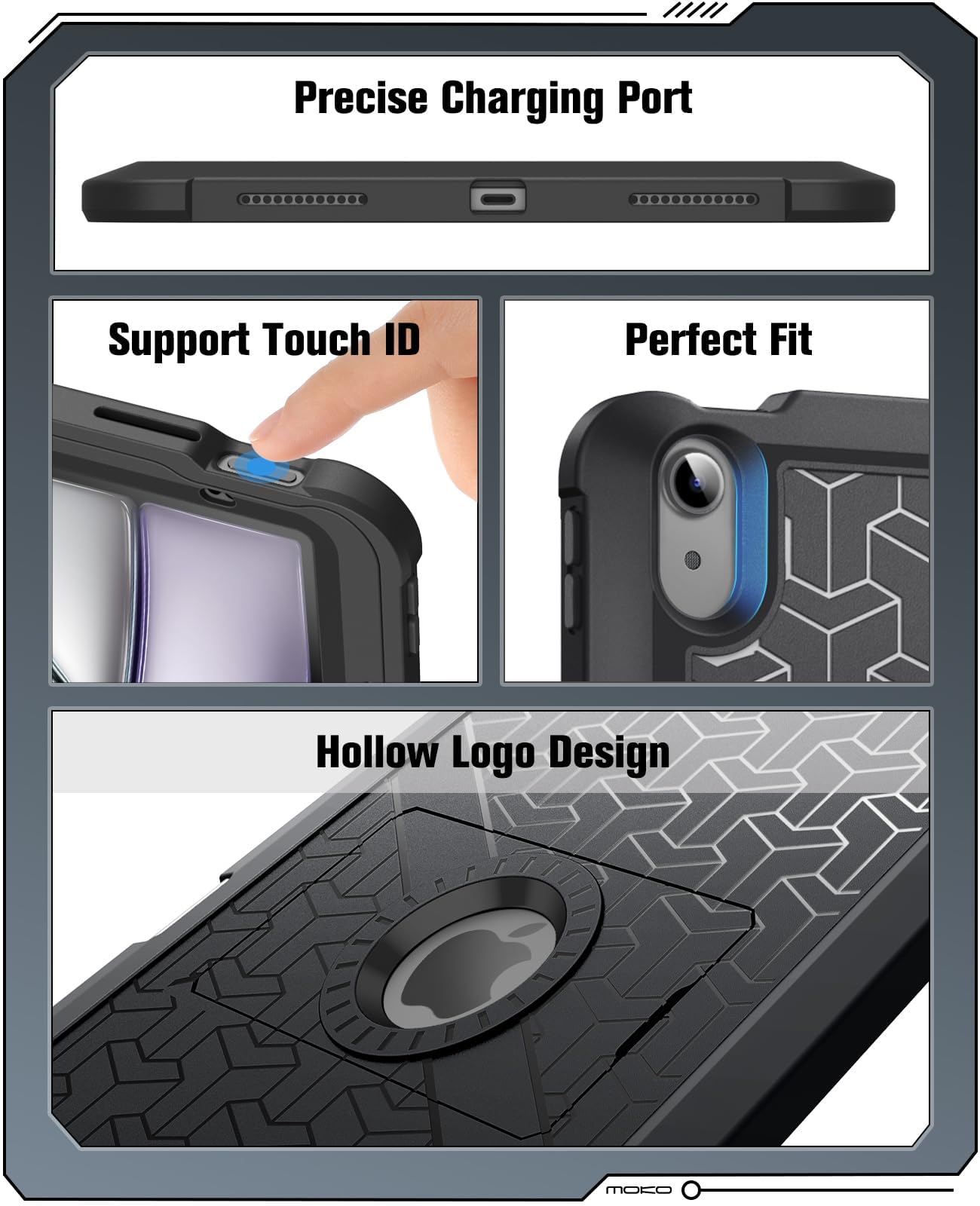 Foto 8 pulgar | Funda Moko Para Ipad Air De 11 Pulgadas (m3 2025/m2 2024) Con Protector De Pantalla - Venta Internacional.