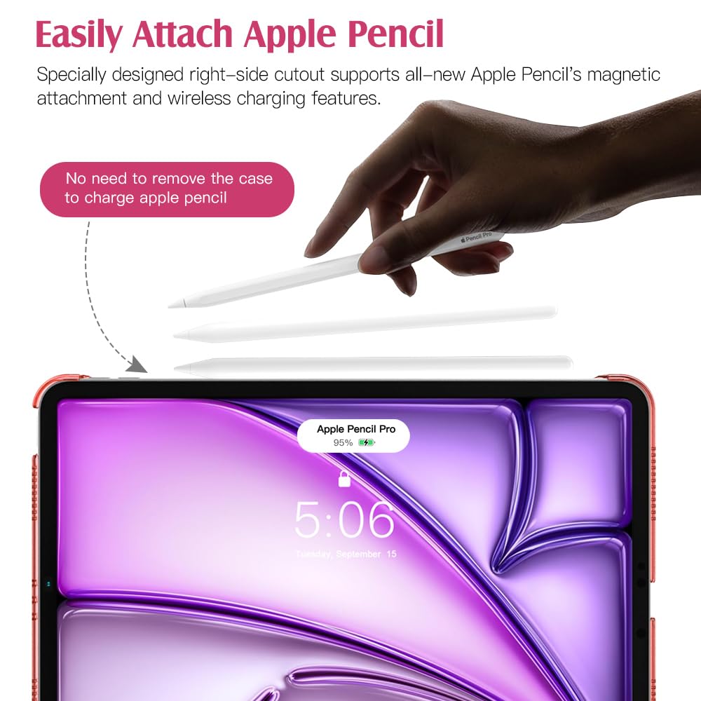Foto 4 pulgar | Funda Para Ipad Air De 11 Pulgadas Timovo  Carcasa Trasera Dura Rosa Brillante - Venta Internacional.