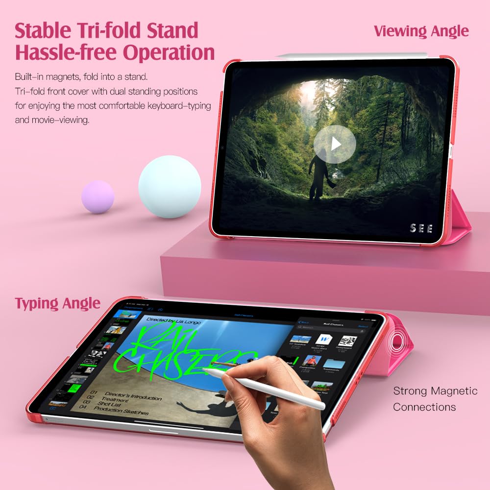 Foto 7 pulgar | Funda Para Ipad Air De 11 Pulgadas Timovo  Carcasa Trasera Dura Rosa Brillante - Venta Internacional.
