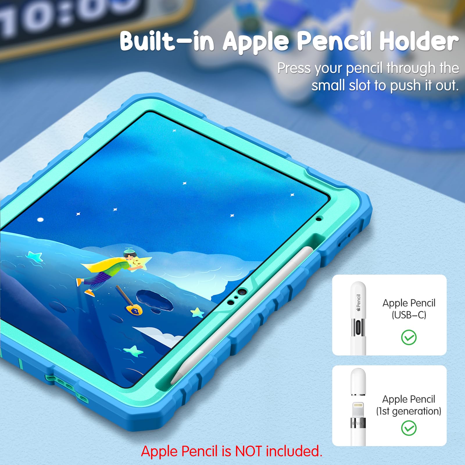 Foto 6 | Funda Fintie  Apta Para Niños  Para Ipad 11.ª Generación De 11 Pulgadas  Azul - Venta Internacional.