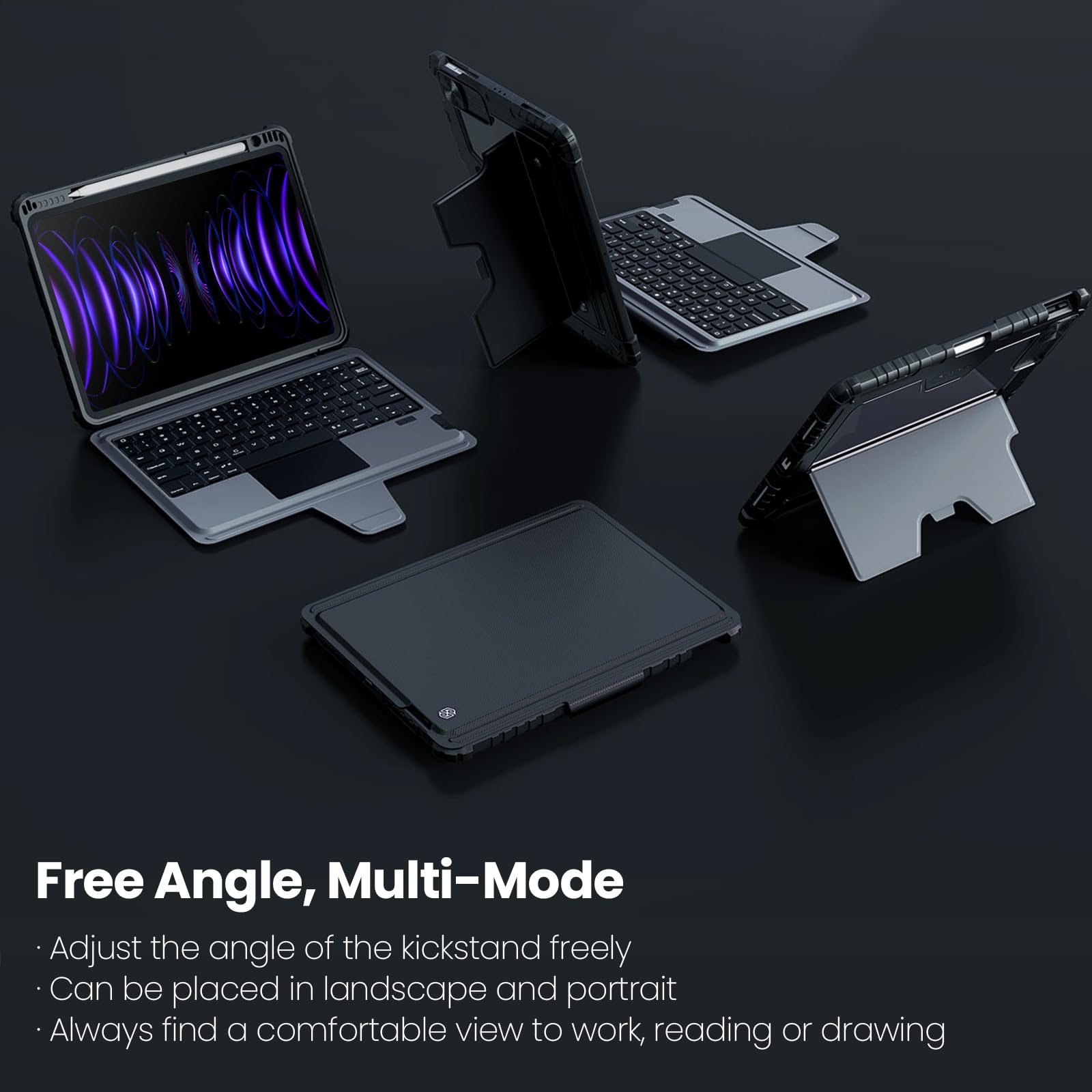 Foto 7 pulgar | Funda Con Teclado Nillkin Para Ipad Pro 11 Y Ipad Air De 5.ª Y 4.ª Generación - Venta Internacional.