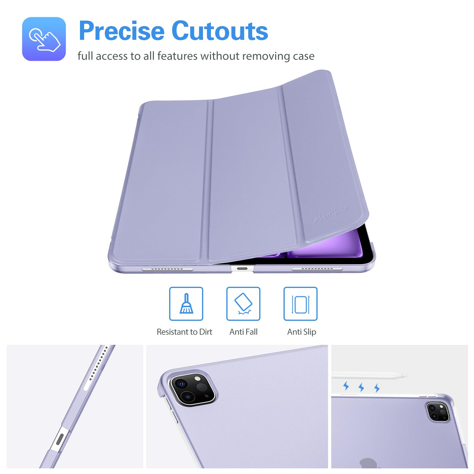 Foto 6 | Smart Case Procase Para Ipad Pro 12.9 De 2018  Color Morado Claro - Venta Internacional.