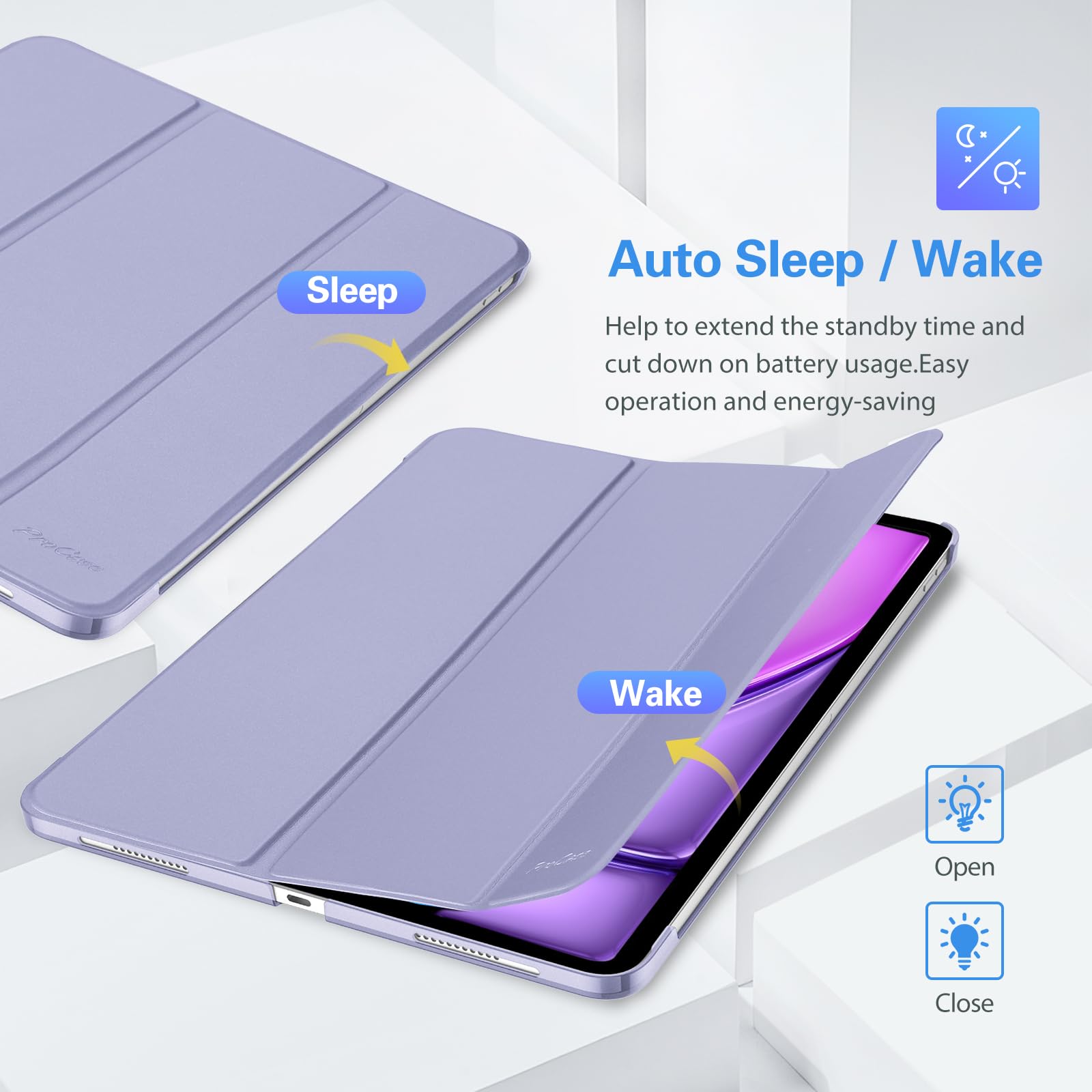 Foto 7 | Smart Case Procase Para Ipad Pro 12.9 De 2018  Color Morado Claro - Venta Internacional.