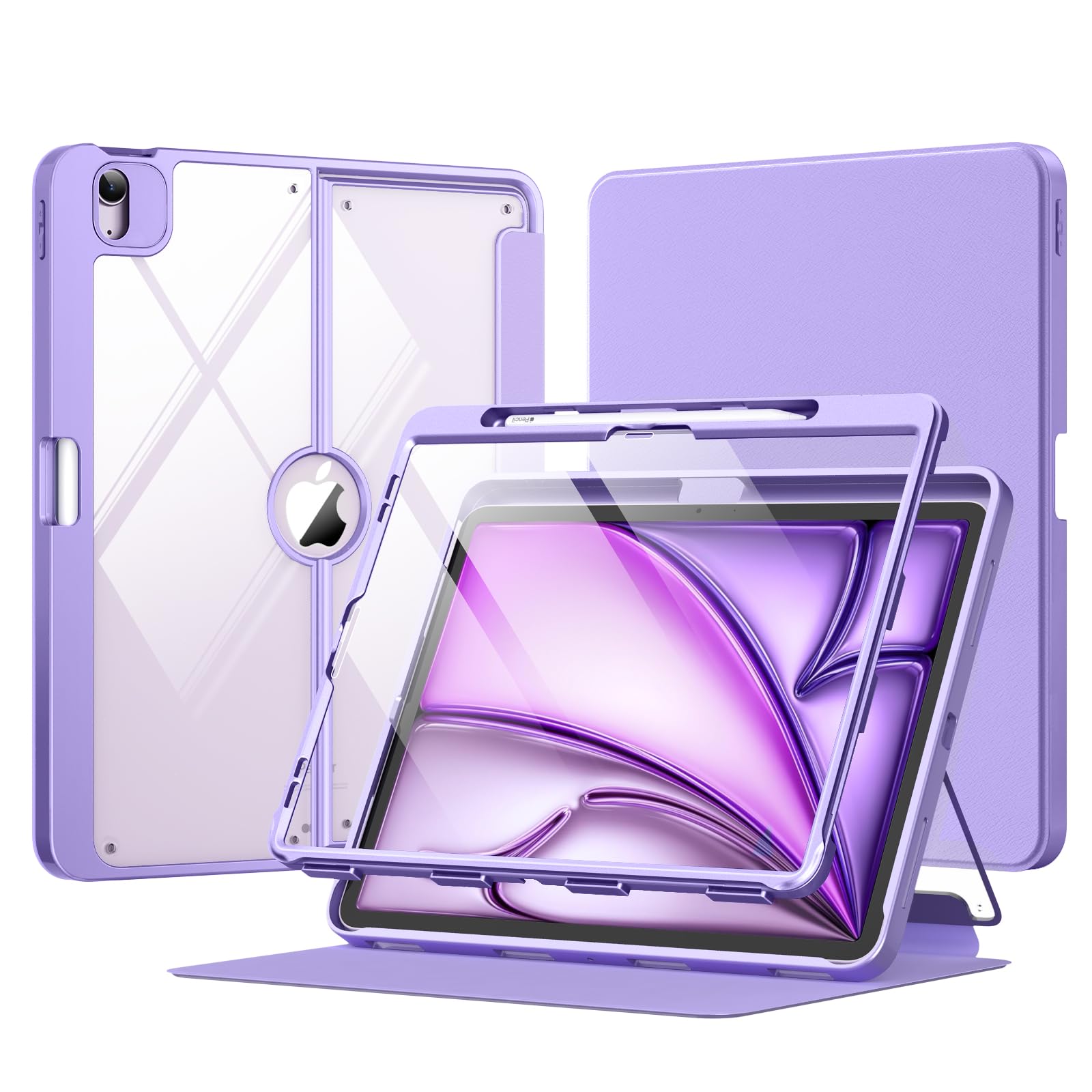 Funda Para Ipad Air 13 Moko M3 2025 Y M2 2024 Con Soporte Para Lápices  Color Morado - Venta Internacional.
