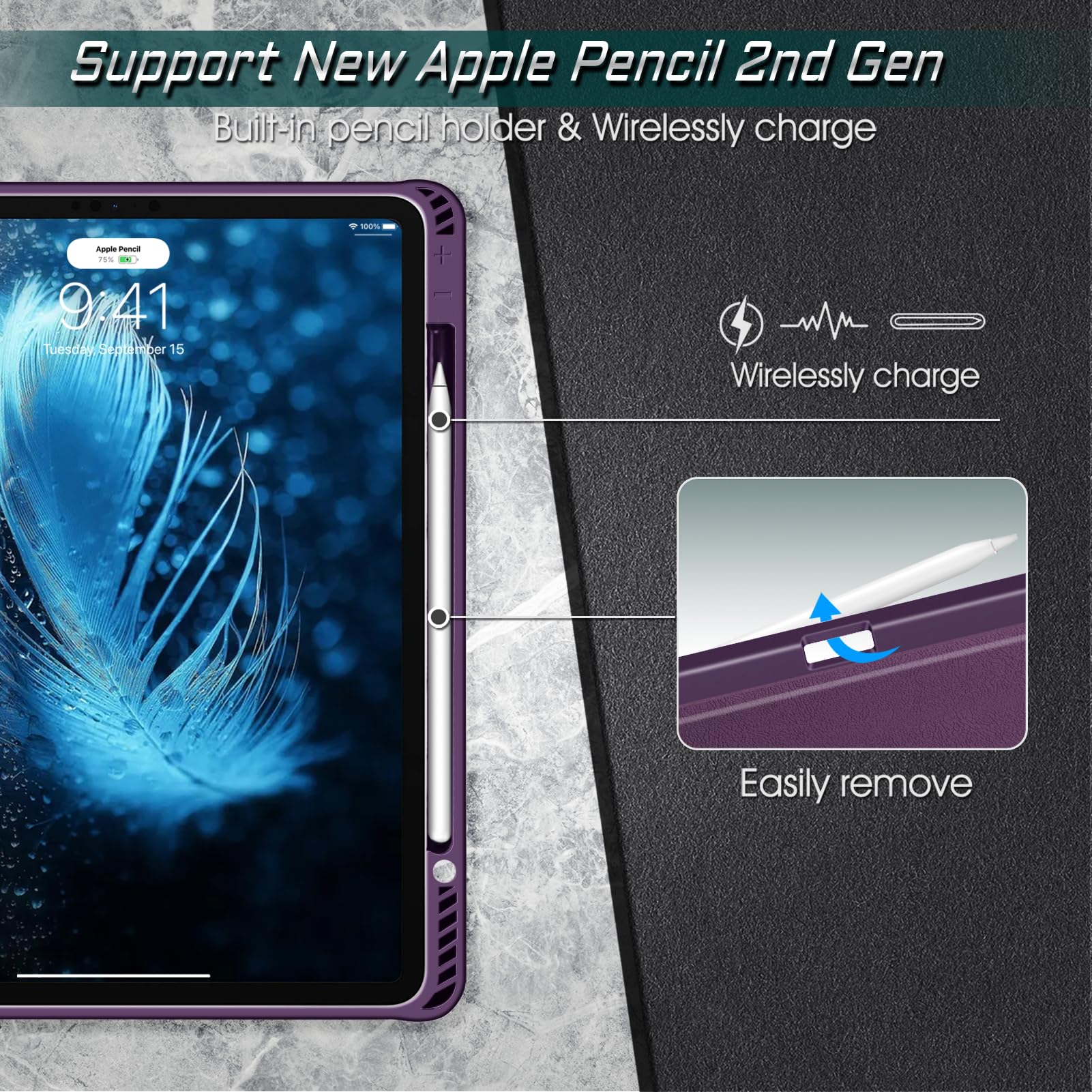 Foto 3 | Funda Magnética Casebot Para Ipad Pro 12.9 6th Gen 2022  Color Morado - Venta Internacional.