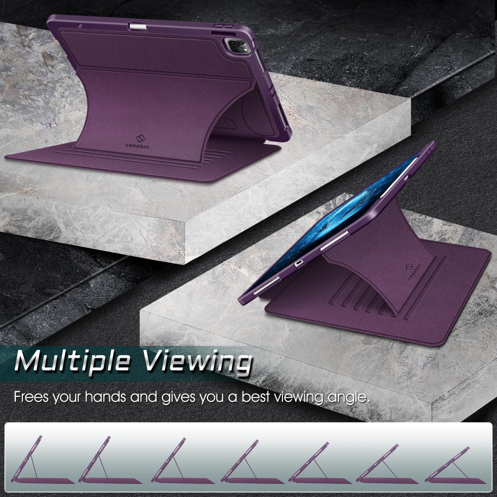Foto 4 | Funda Magnética Casebot Para Ipad Pro 12.9 6th Gen 2022  Color Morado - Venta Internacional.