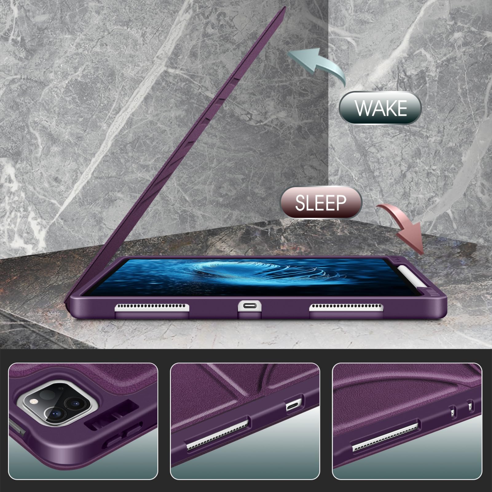 Foto 7 | Funda Magnética Casebot Para Ipad Pro 12.9 6th Gen 2022  Color Morado - Venta Internacional.