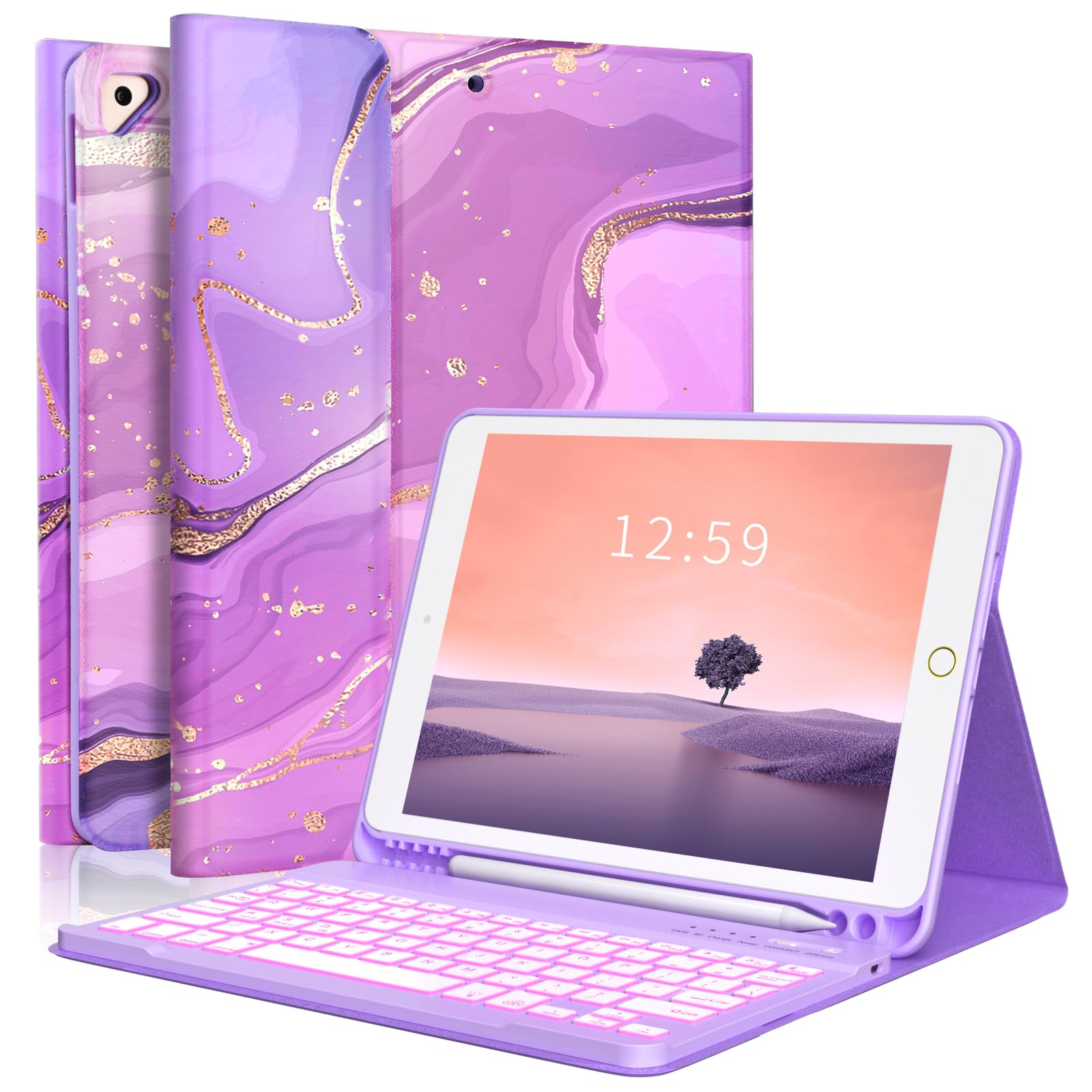Funda Con Teclado Fuwang Para Ipad 9ª  8ª Generación  10 2 Pulgadas - Venta Internacional.