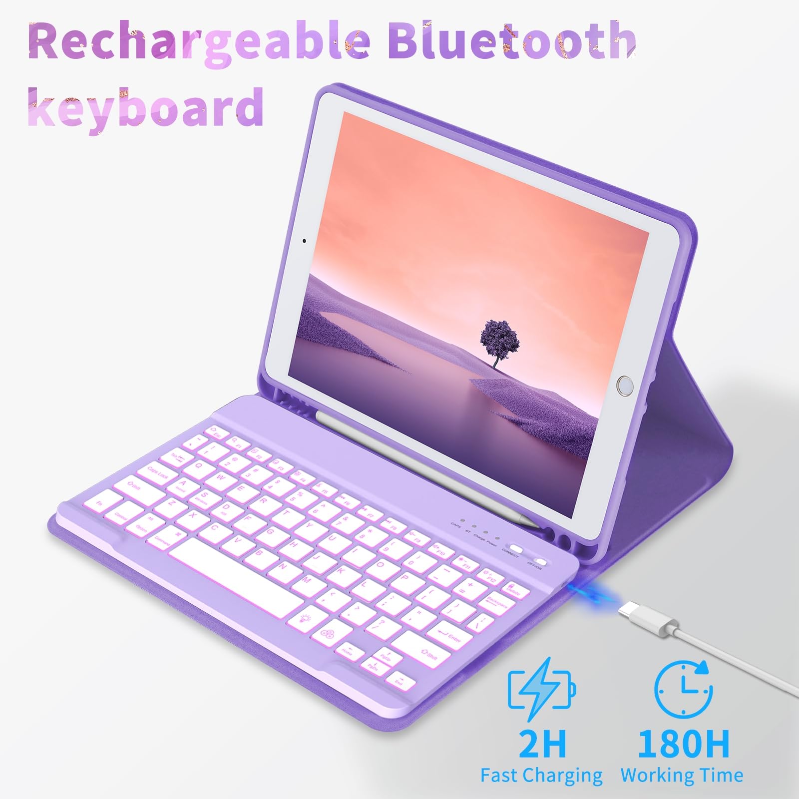 Foto 3 | Funda Con Teclado Fuwang Para Ipad 9ª  8ª Generación  10 2 Pulgadas - Venta Internacional.