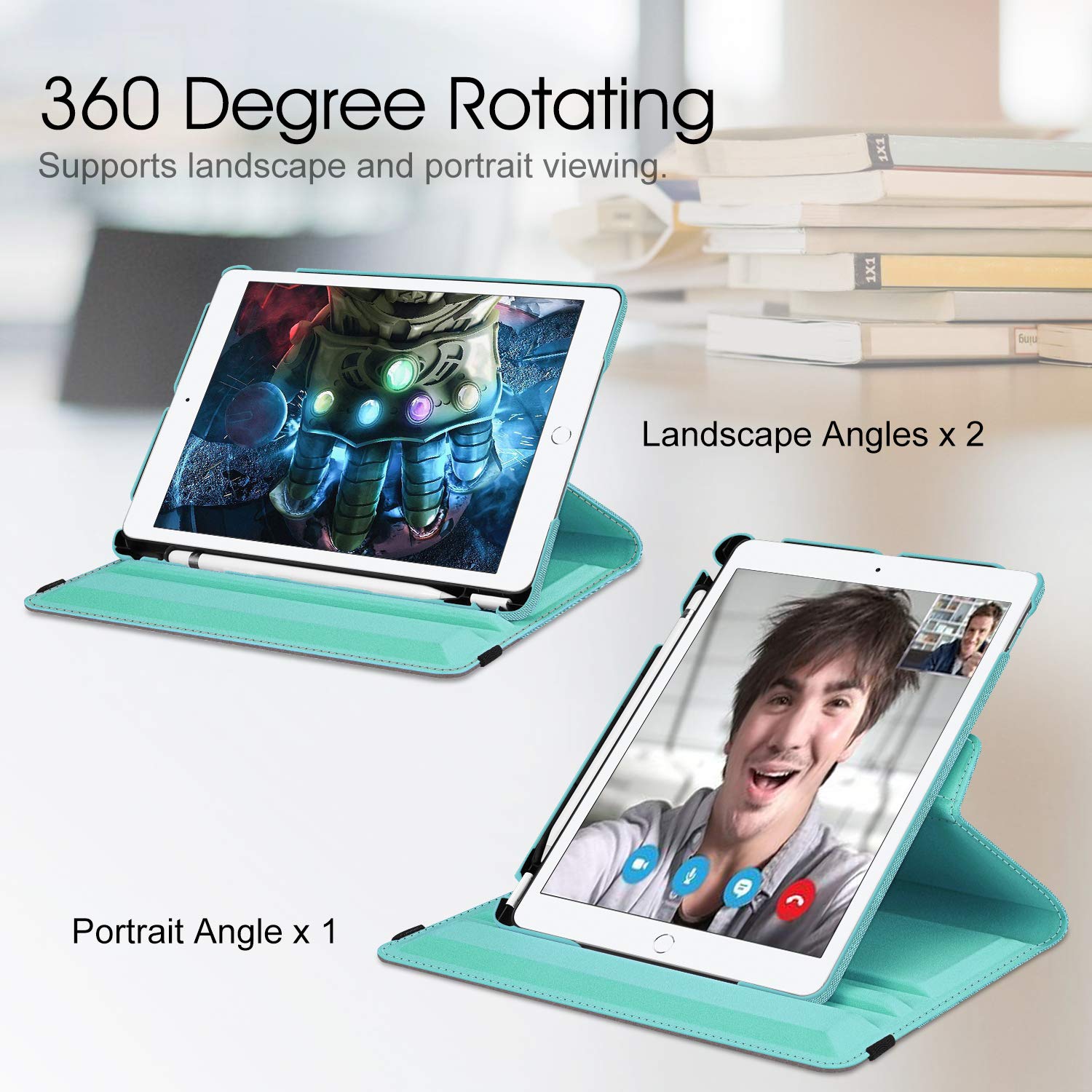 Foto 3 | Funda Giratoria Fintie Para Ipad De 9ª  8ª Y 7ª Generación De 10 2 Pulgadas  Color Turquesa - Venta Internacional.
