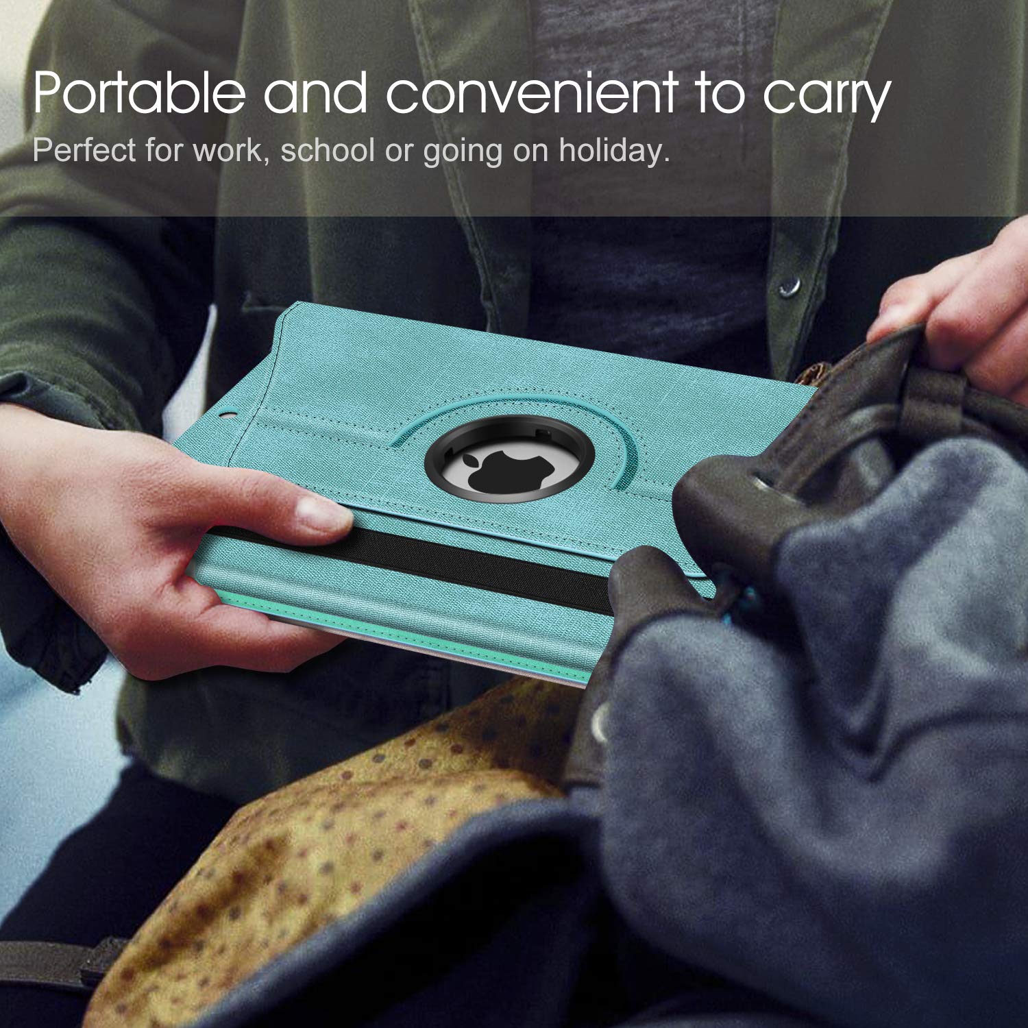 Foto 7 | Funda Giratoria Fintie Para Ipad De 9ª  8ª Y 7ª Generación De 10 2 Pulgadas  Color Turquesa - Venta Internacional.