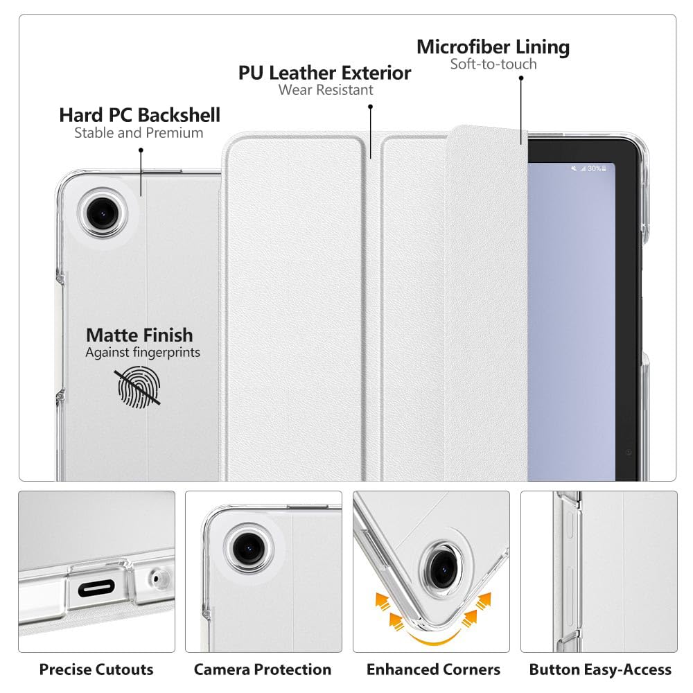 Foto 4 pulgar | Funda Moko Para Galaxy Tab A9 Plus De 11 Pulgadas 2023 Con Soporte Blanco - Venta Internacional.