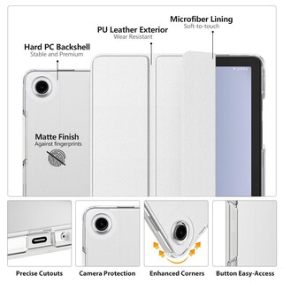 Foto 3 | Funda Moko Para Galaxy Tab A9 Plus De 11 Pulgadas 2023 Con Soporte Blanco - Venta Internacional.