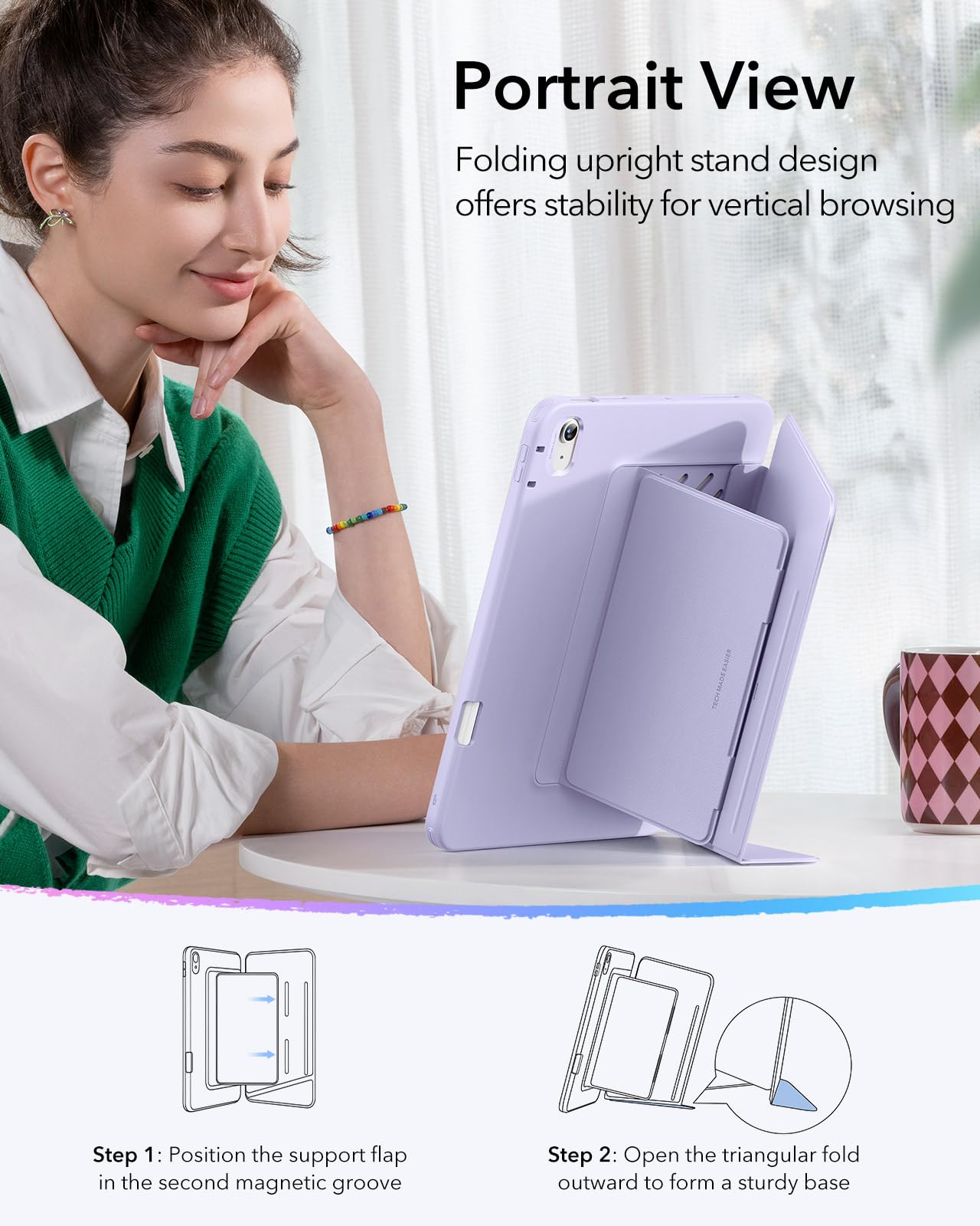 Foto 6 | Funda Esr Para Ipad Air De 11 Pulgadas (2025/2024) Con Soporte Para Lápices - Venta Internacional.