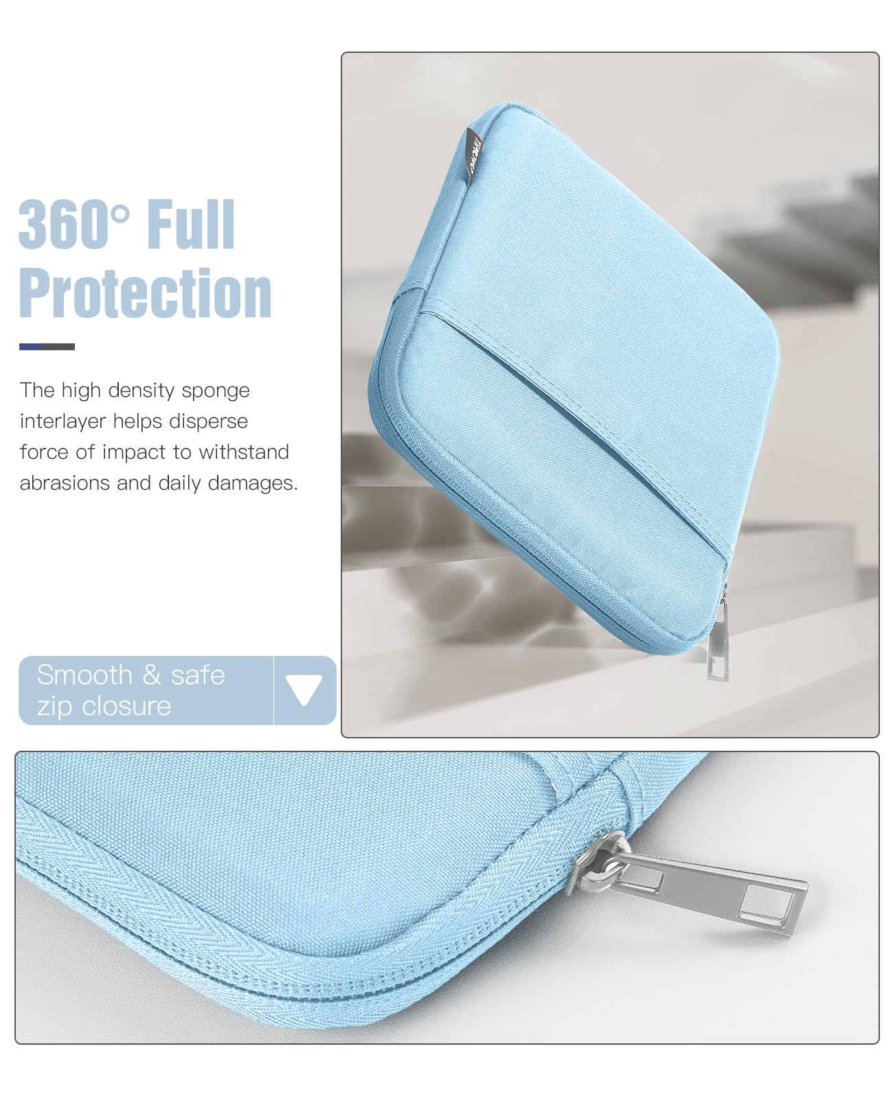 Foto 3 | Funda Para Tablet Timovo Para Ipad Mini 7/6/5/4/3/2/1  Color Azul Claro - Venta Internacional.