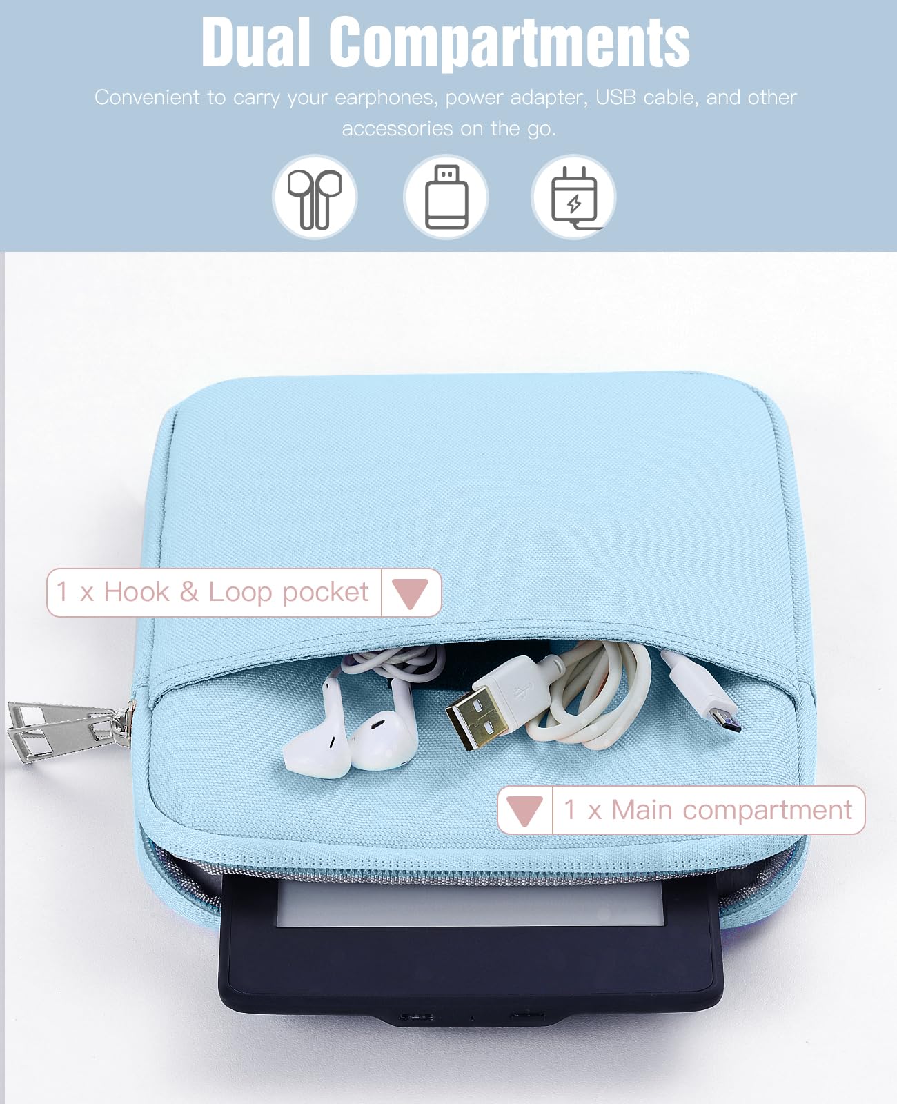 Foto 6 pulgar | Funda Para Tablet Timovo Para Ipad Mini 7/6/5/4/3/2/1  Color Azul Claro - Venta Internacional.