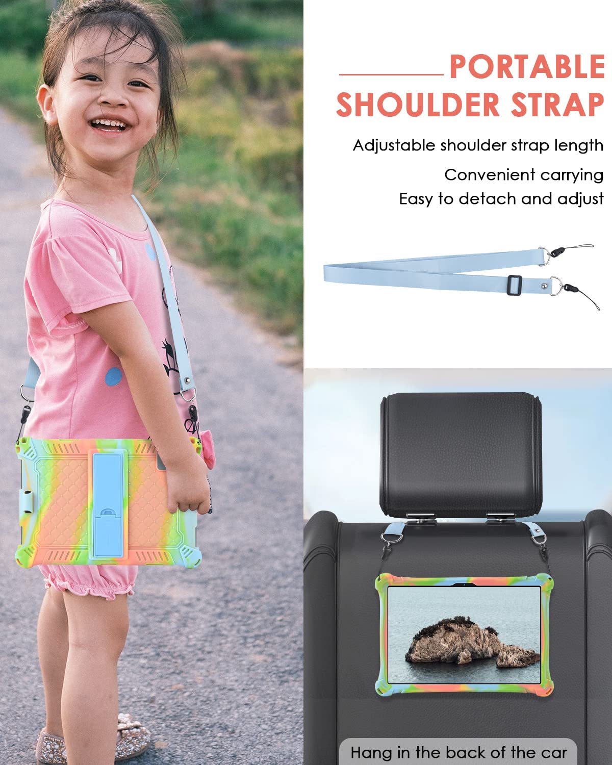 Foto 6 pulgar | Funda Para Tablet Detuosi Okaysea De 10.1 Pulgadas Con Lápiz Capacitivo Y Correa  Color Naranja - Venta Internacional.