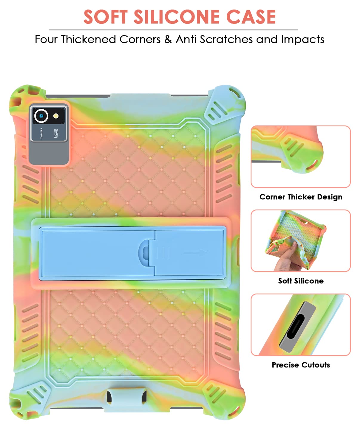 Foto 8 pulgar | Funda Para Tablet Detuosi Okaysea De 10.1 Pulgadas Con Lápiz Capacitivo Y Correa  Color Naranja - Venta Internacional.