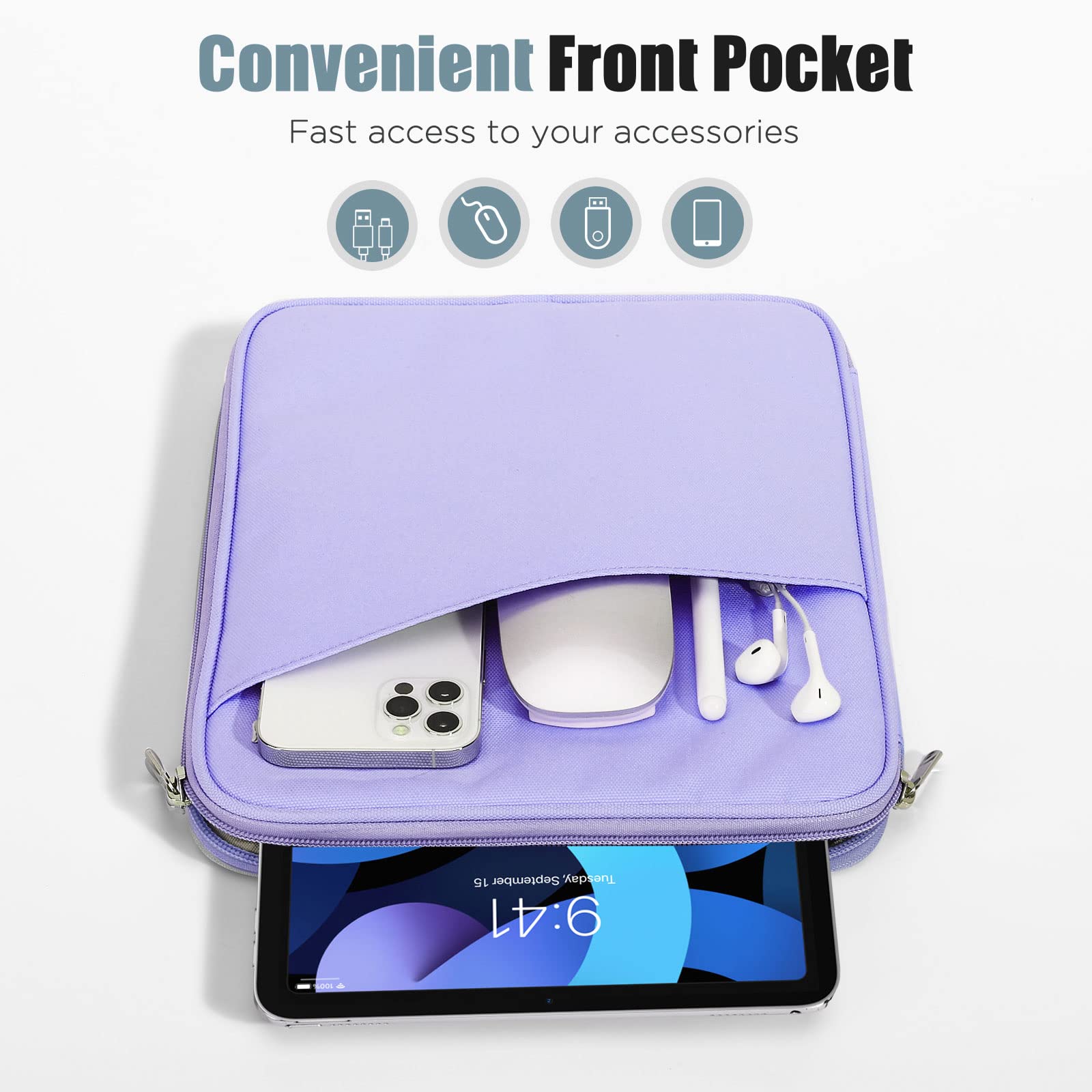 Foto 6 | Funda Para Tablet Timovo 9-11 Para Ipad 11 Pulgadas A16 2025 Púrpura - Venta Internacional.