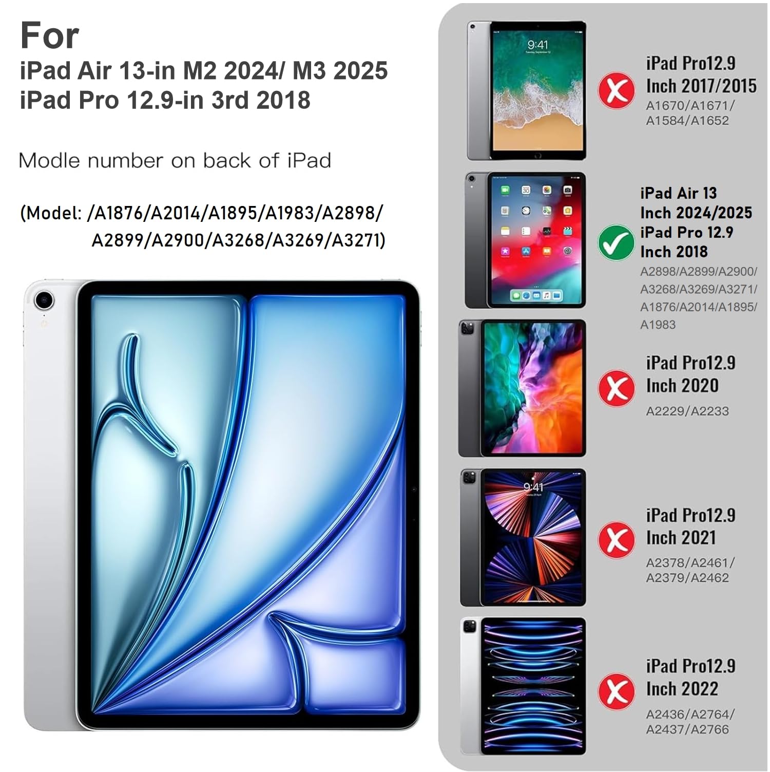 Foto 3 pulgar | Funda Ztotopfundas Para Ipad Air De 13 Pulgadas/ipad Pro De 12 9 Pulgadas - Venta Internacional.