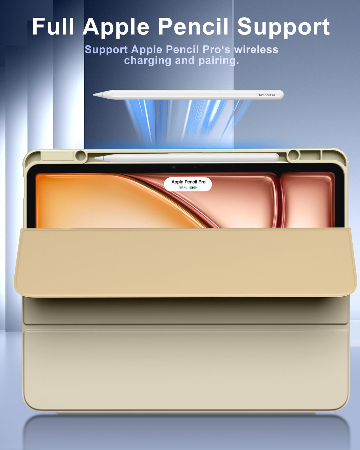 Foto 7 | Funda Timovo Para Ipad Air De 13 Pulgadas Con Soporte Para Lápices  Color Dorado Champán - Venta Internacional.