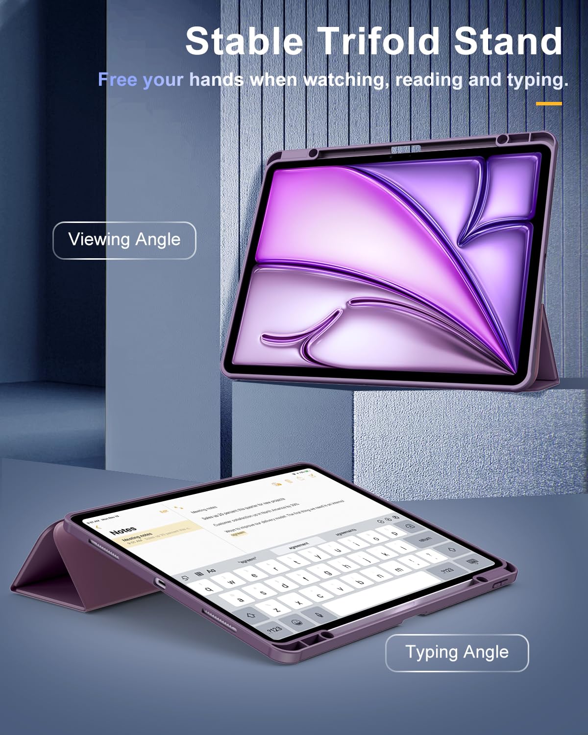 Foto 5 pulgar | Funda Timovo Para Ipad Air De 13 Pulgadas Con Soporte Para Lápices  Color Morado Oscuro - Venta Internacional.