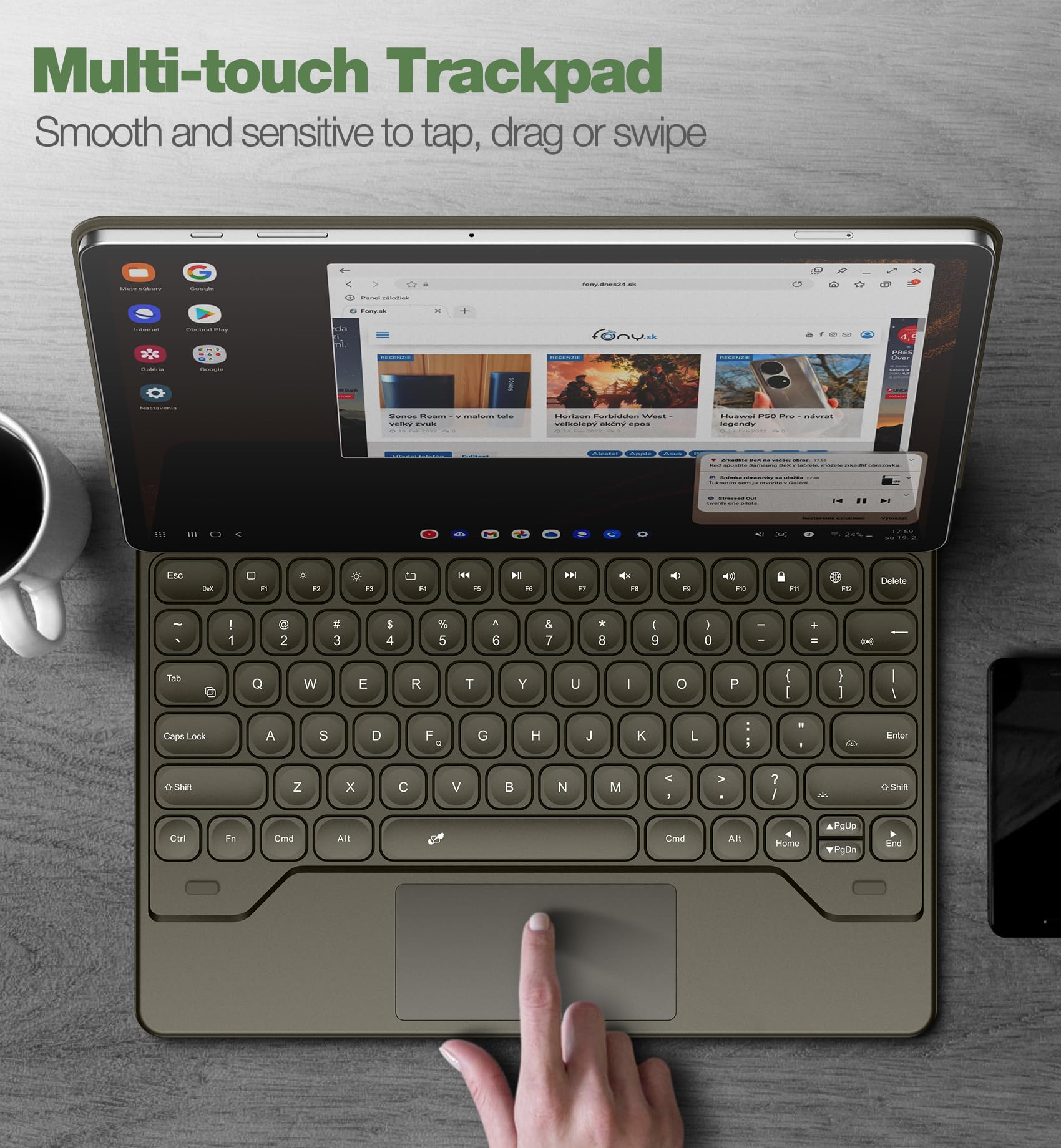 Foto 7 pulgar | Funda Con Teclado Dexnor Para Samsung Galaxy Tab S10+ De 12 4 Pulgadas  Color Marrón - Venta Internacional.