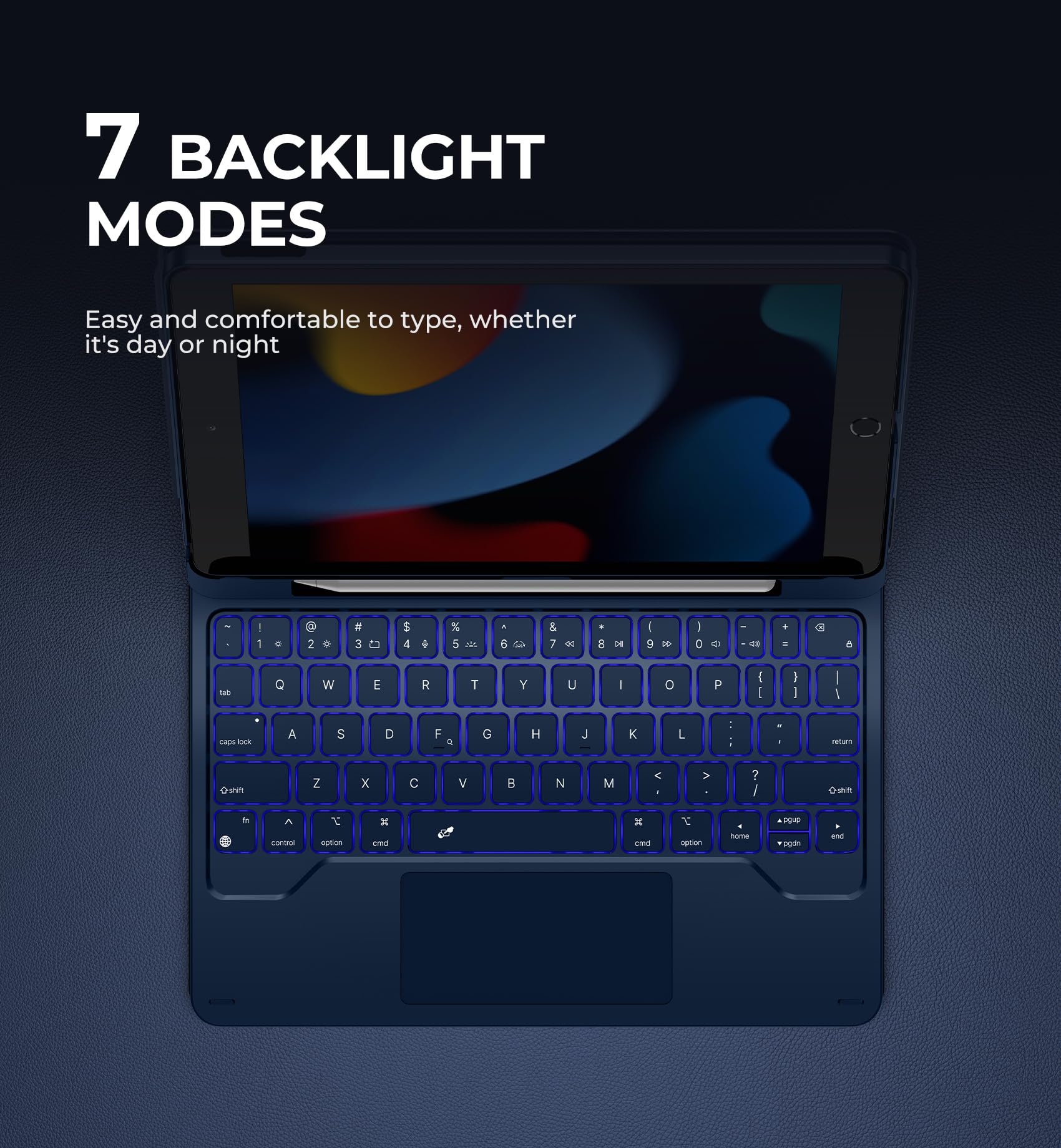 Foto 5 pulgar | Funda Con Teclado Dexnor Para Ipad 9ª Generación Con Panel Táctil  Color Azul - Venta Internacional.