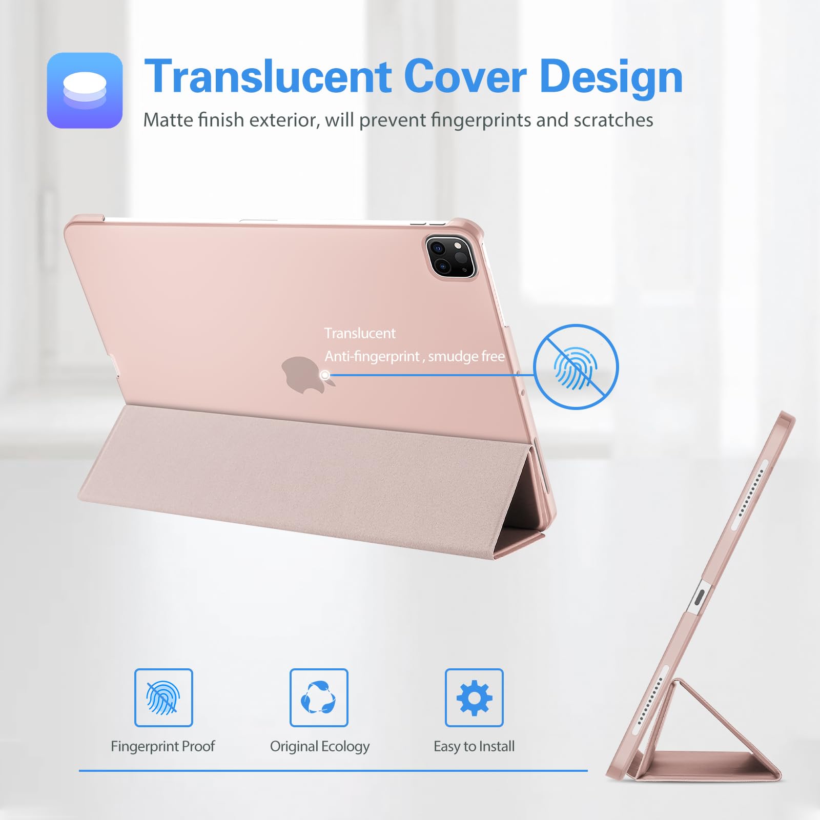 Foto 5 pulgar | Smart Case Procase Para Ipad Pro 12.9 2022/2021/2020/2018 - Rosa - Venta Internacional.